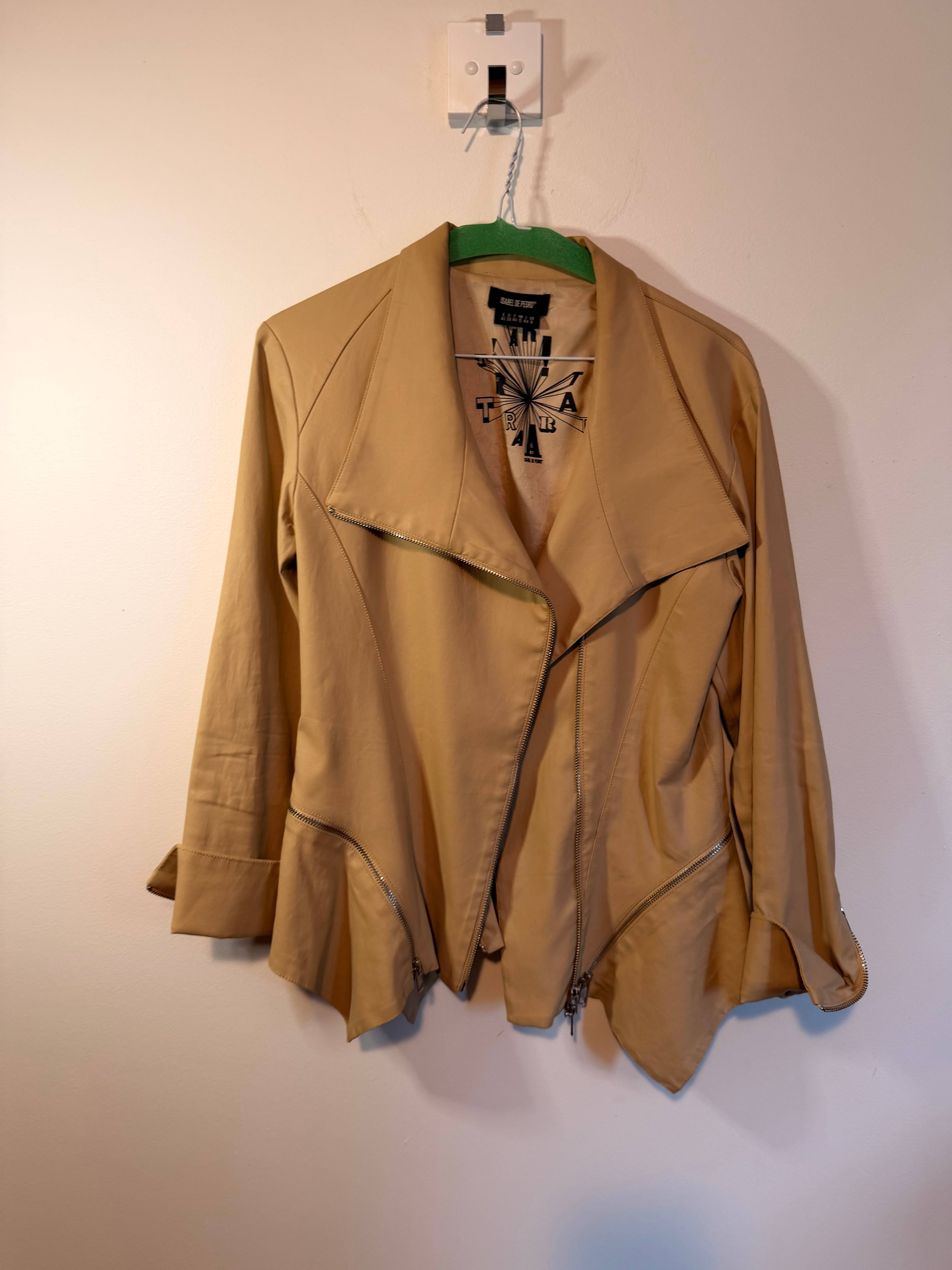 Veste zippée Isabel de Pedro beige - photo originale