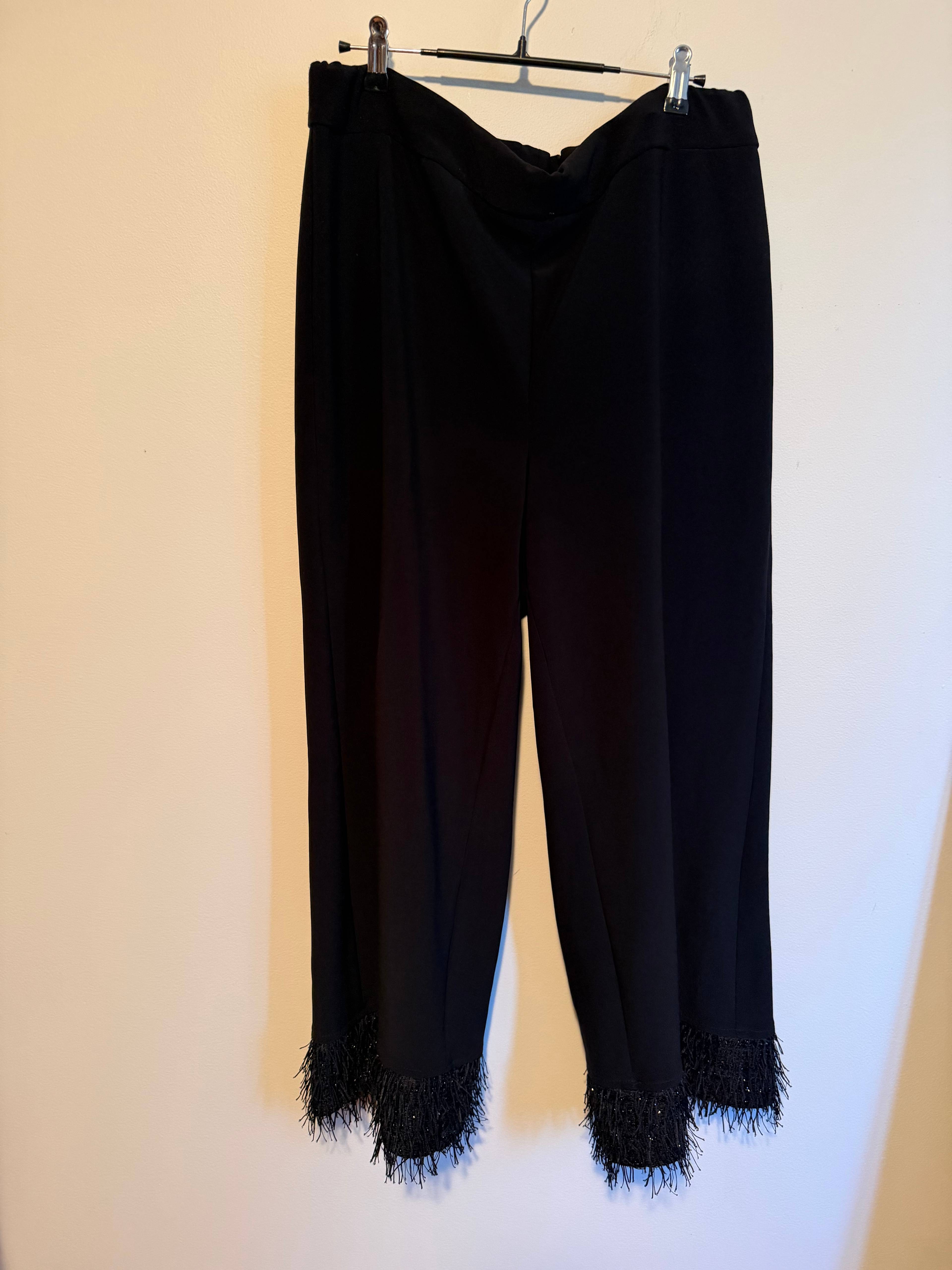 Pantalon à franges Joseph Ribkoff noir - photo originale