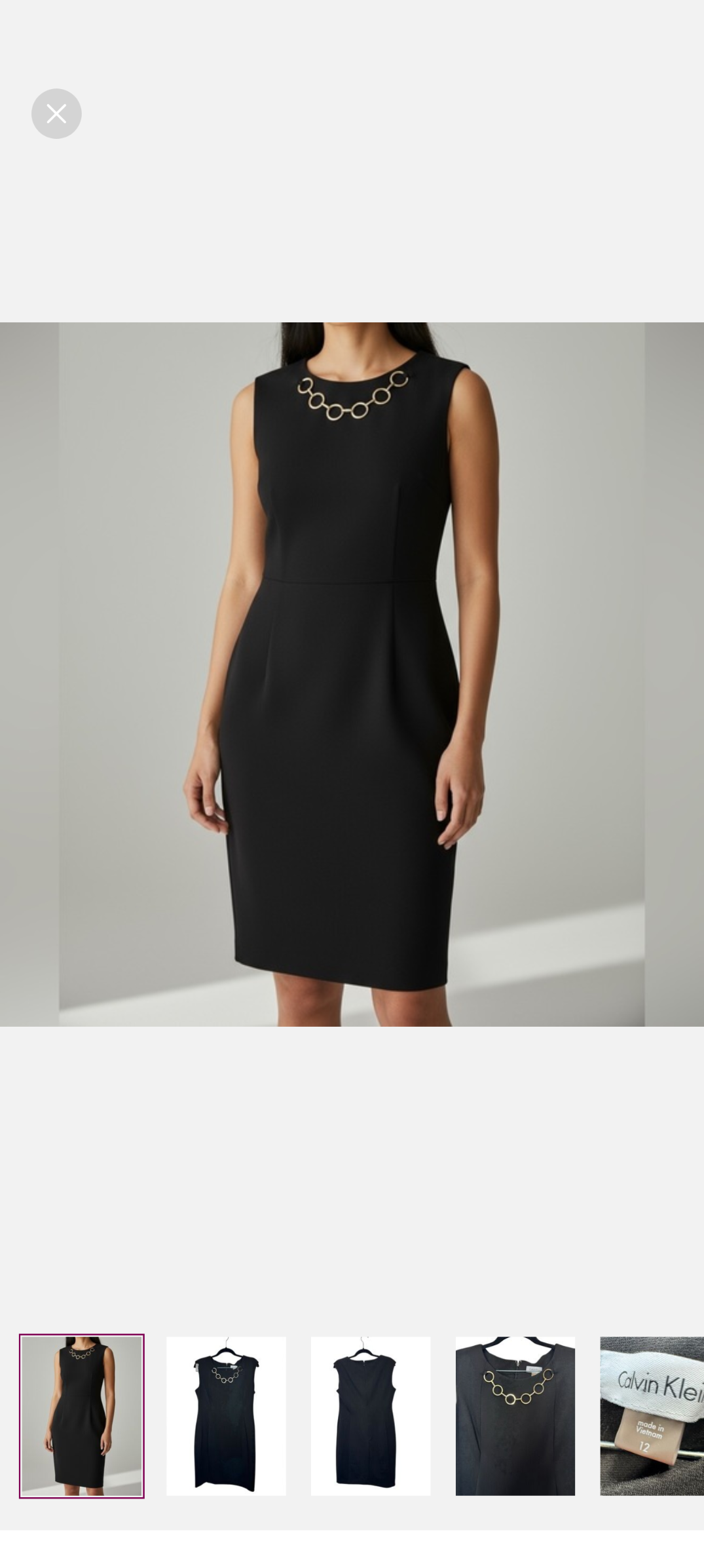 Robe noire élégante Calvin Klein - photo originale