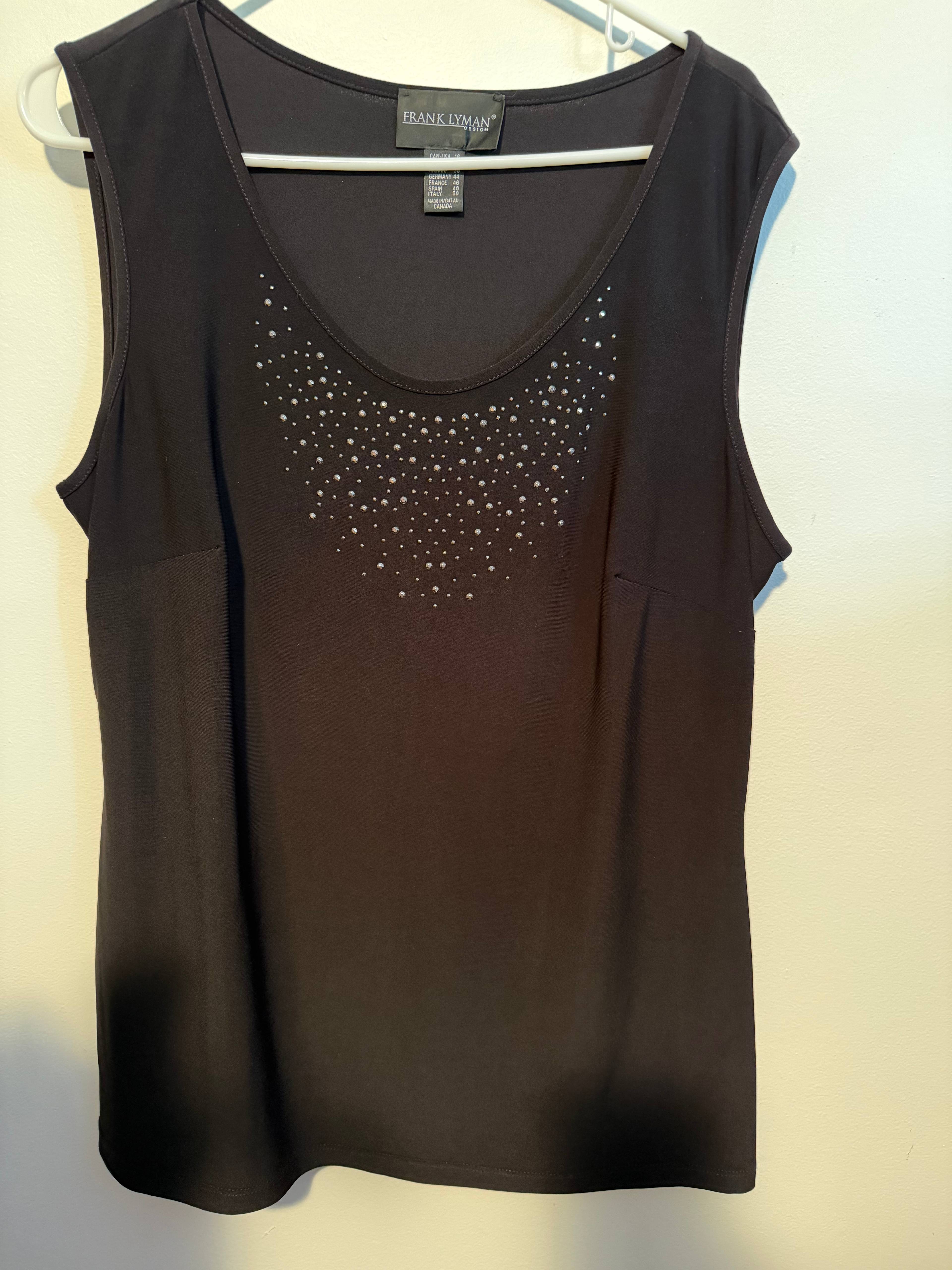 Top noir strass Frank Lyman - photo originale