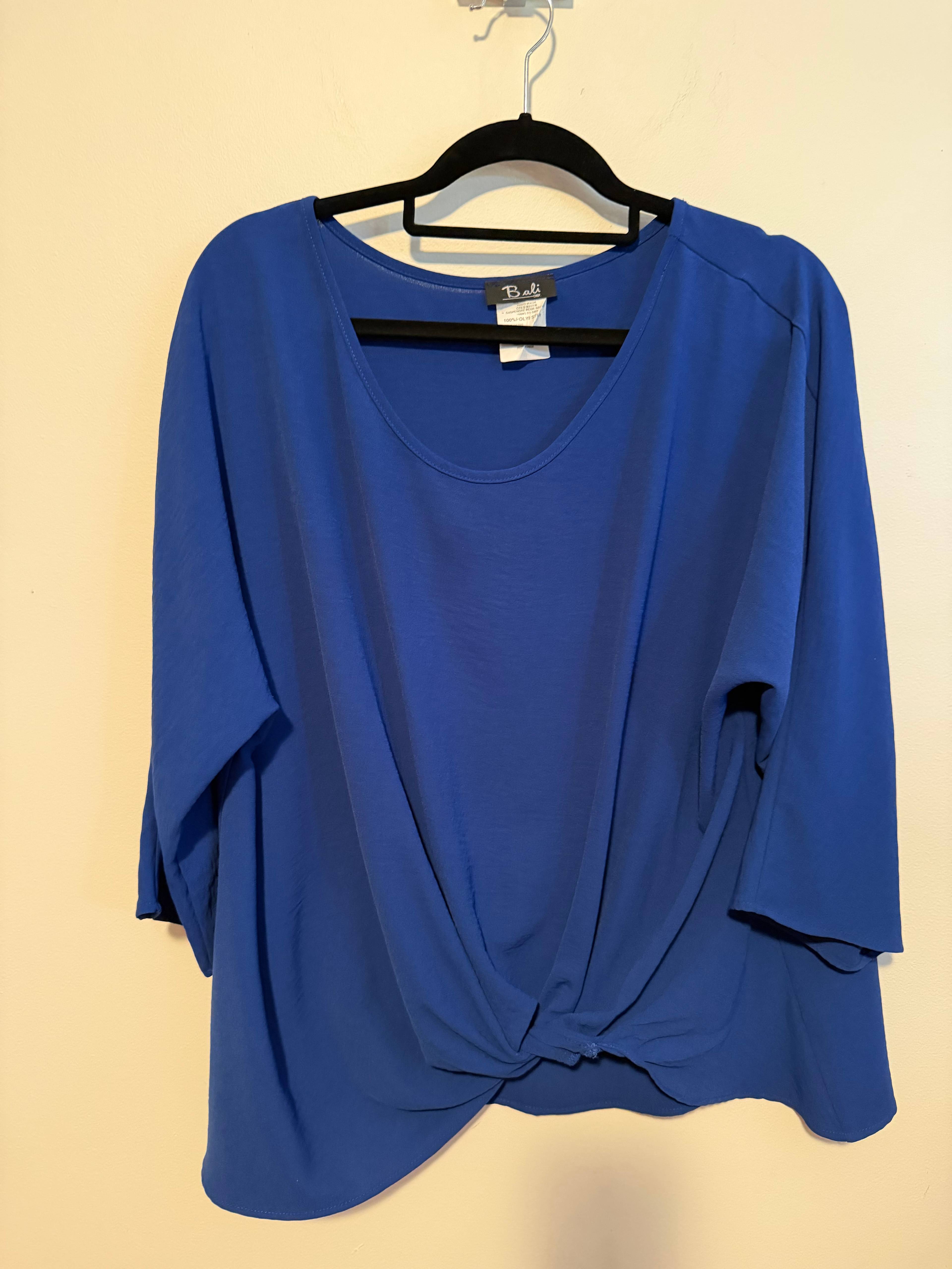 Blouse nouée bleu Bali - photo originale