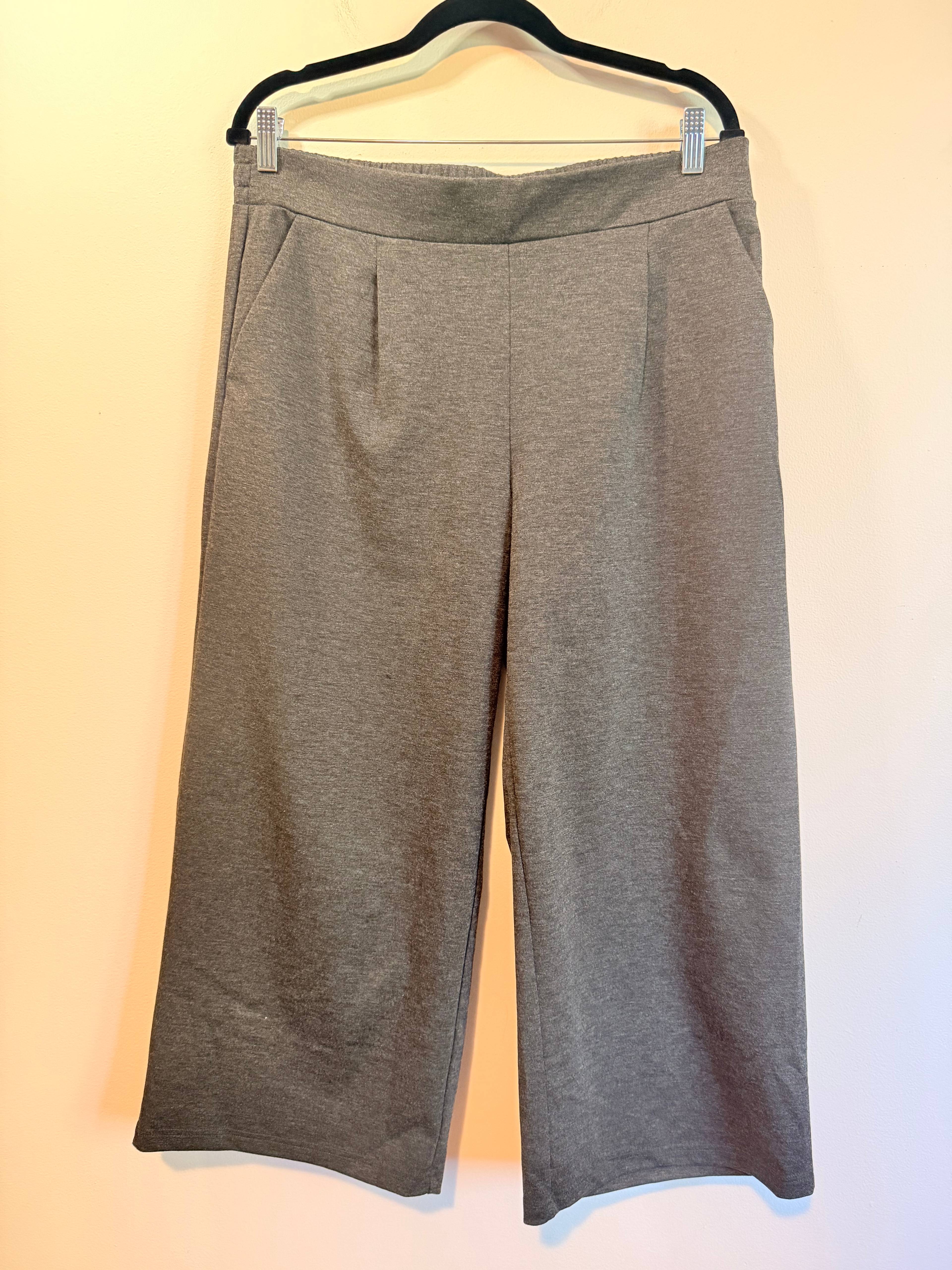 Pantalon large ICHI gris - photo originale