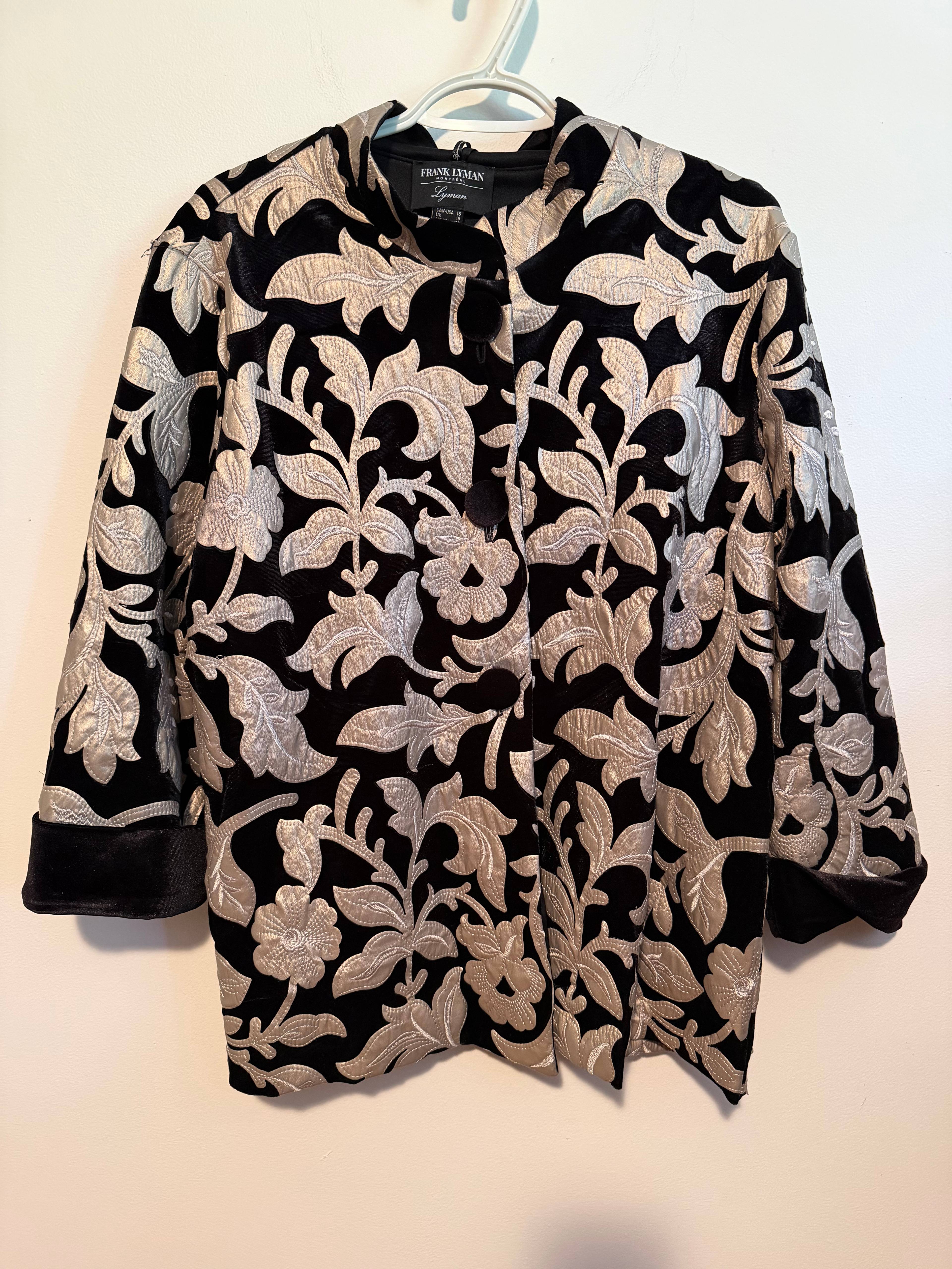 Veste brodée Frank Lyman noir - photo originale