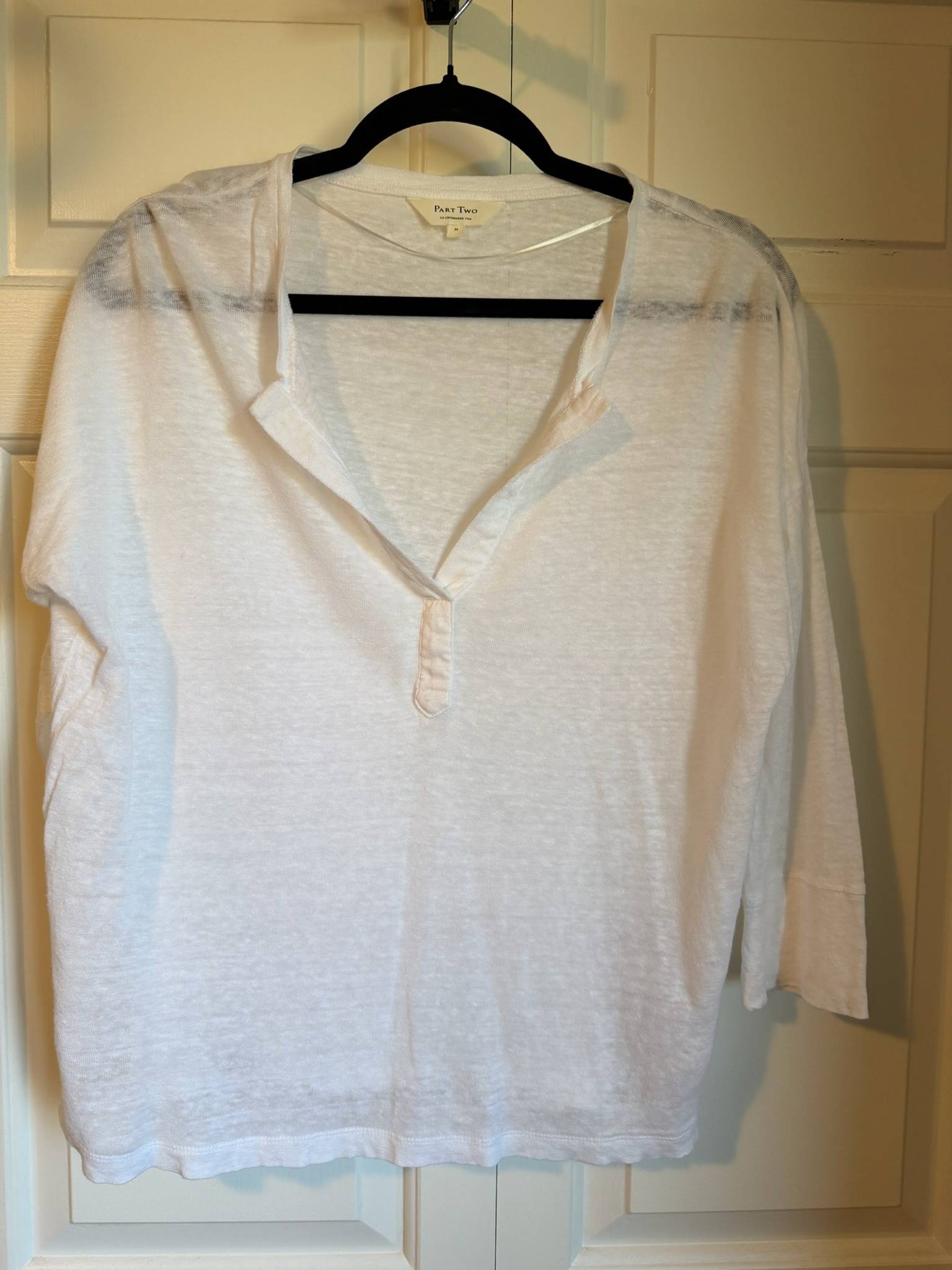 Chandail t-shirt en lin Part Two blanc - photo originale