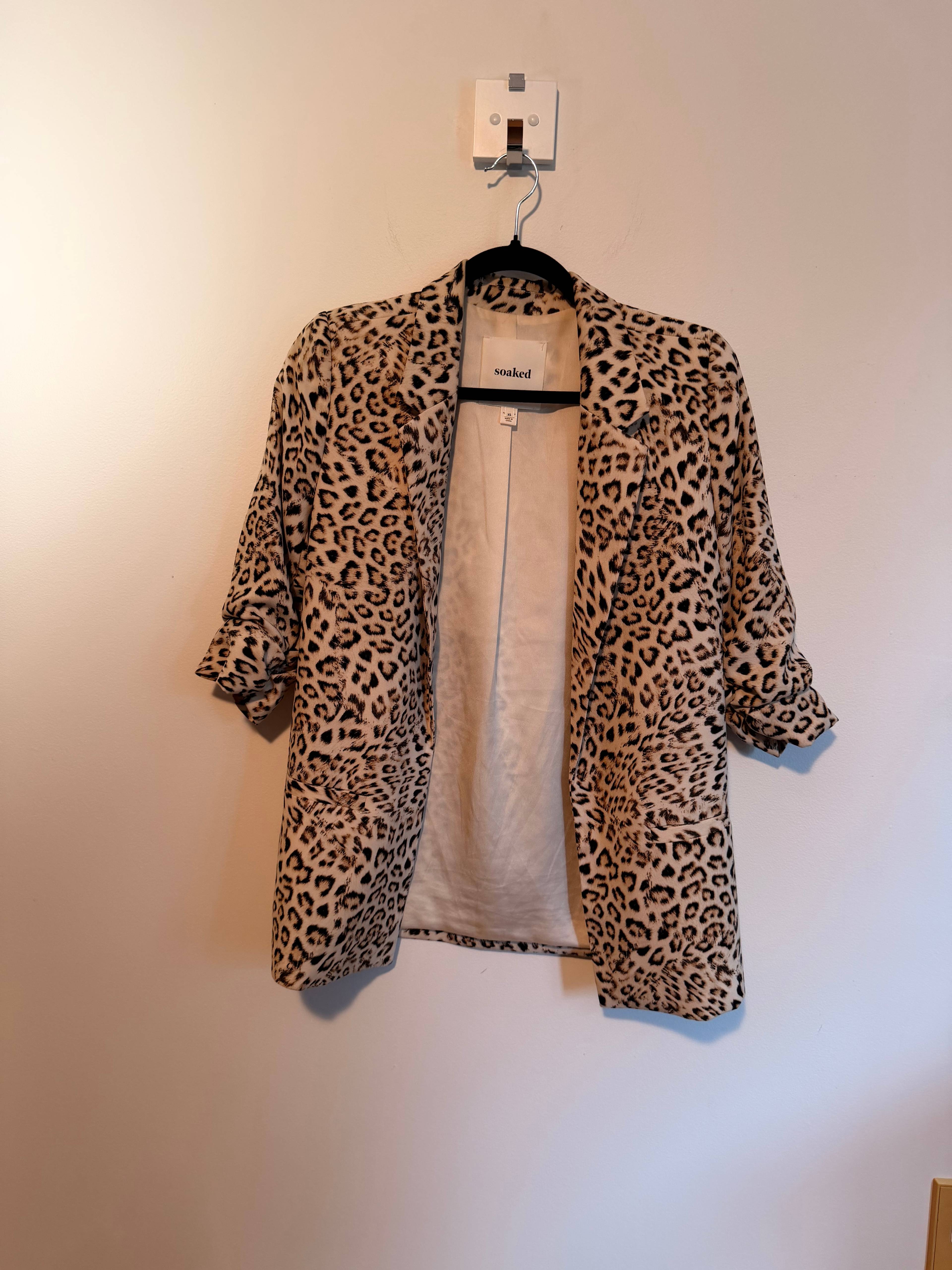 Blazer imprimé léopard Soaked beige - photo originale