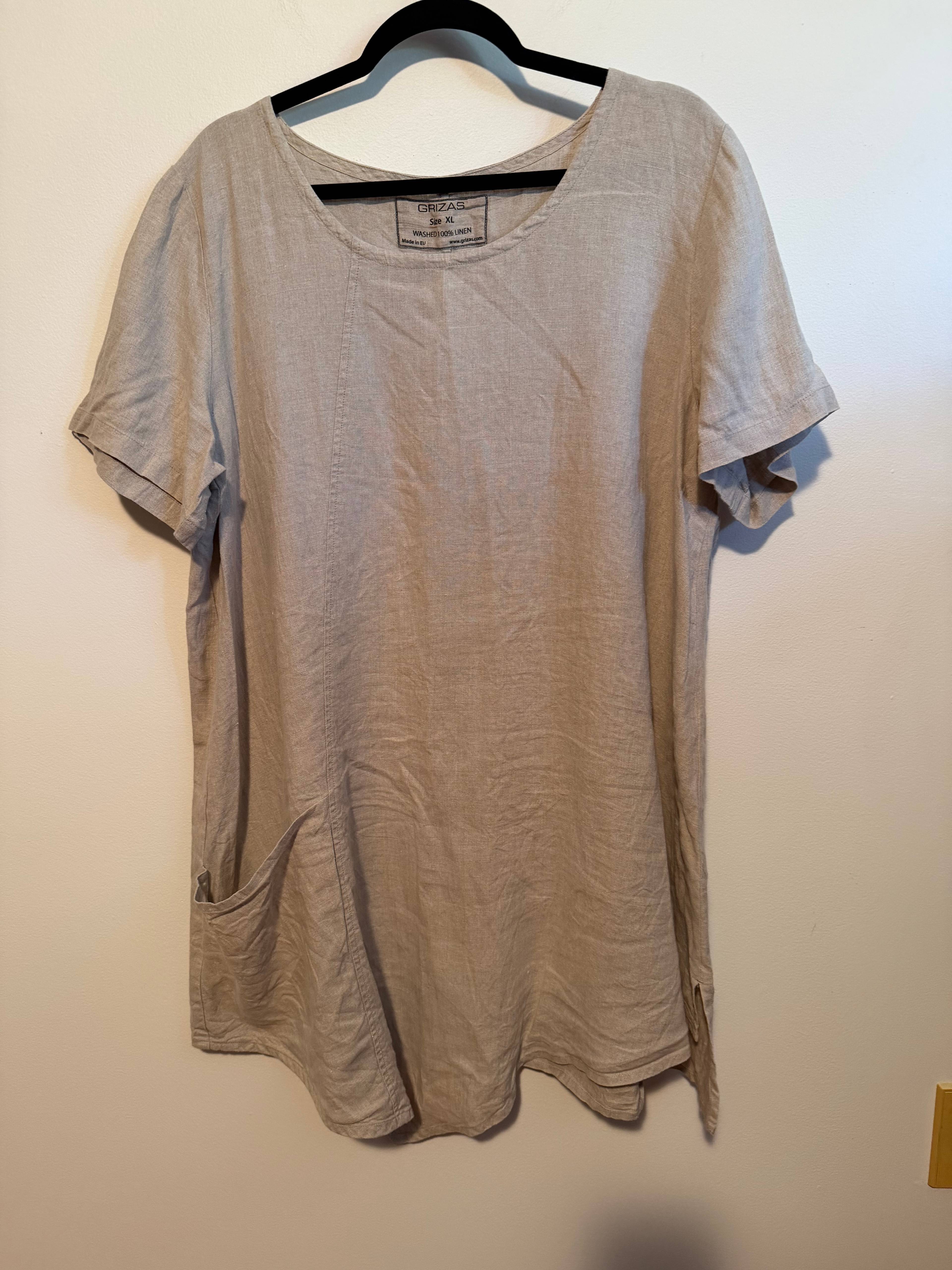 Robe ample Grizas en lin beige - photo originale