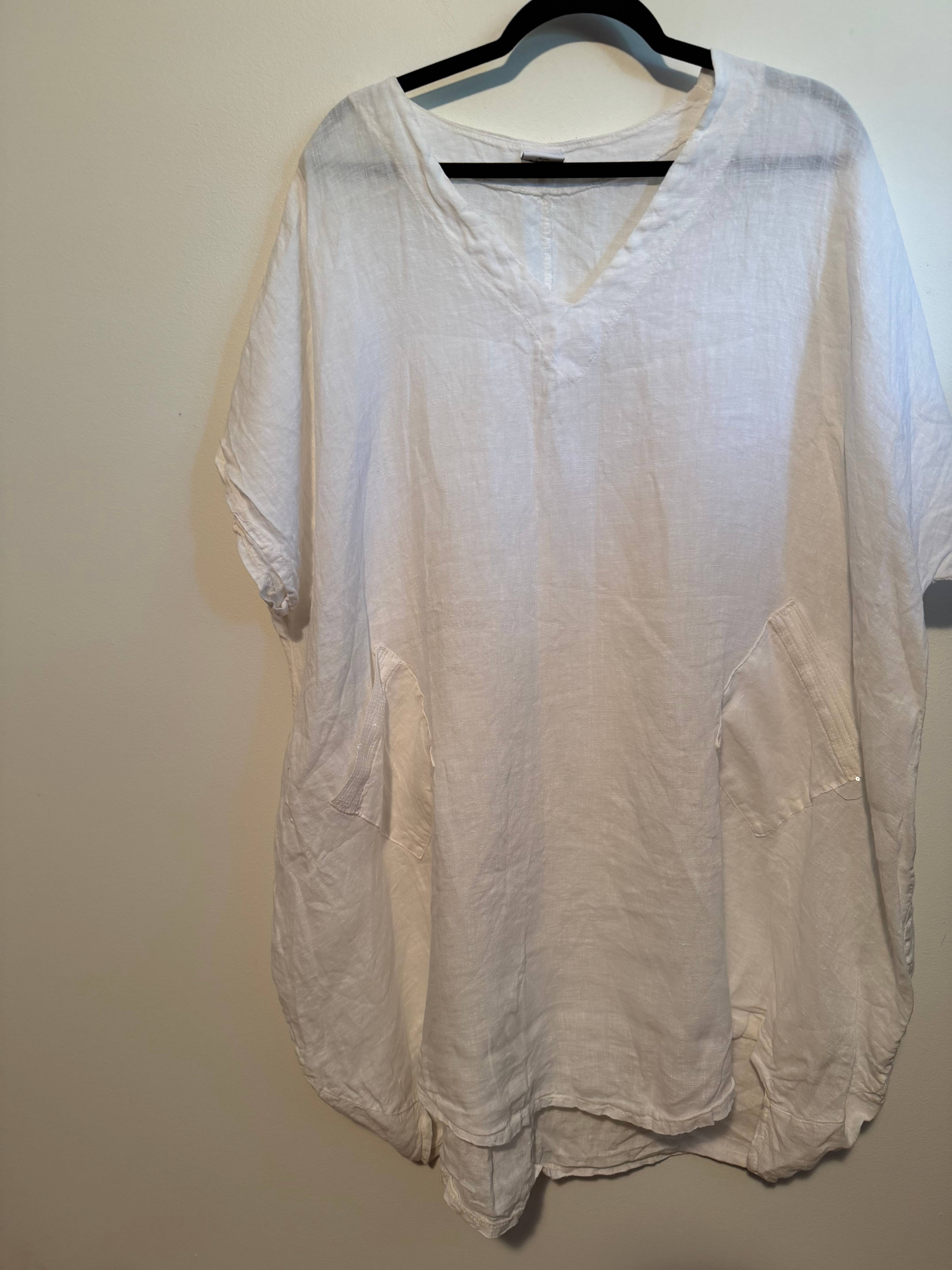 Robe lin Marie la lune blanc - photo originale
