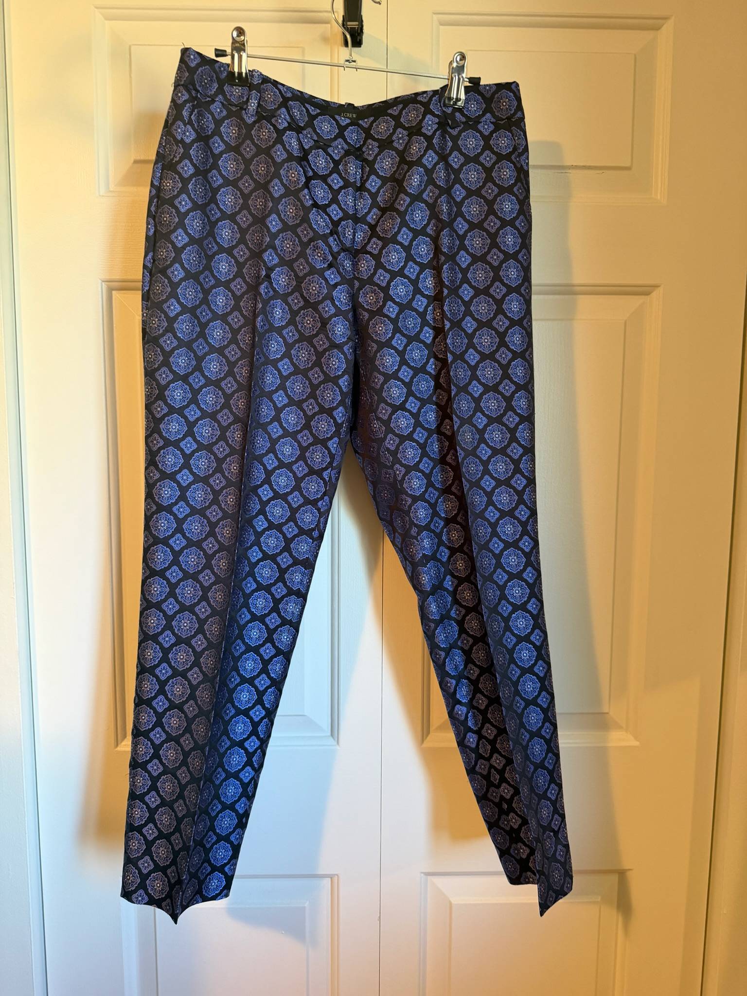 Pantalon J.Crew bleu à motifs - photo originale