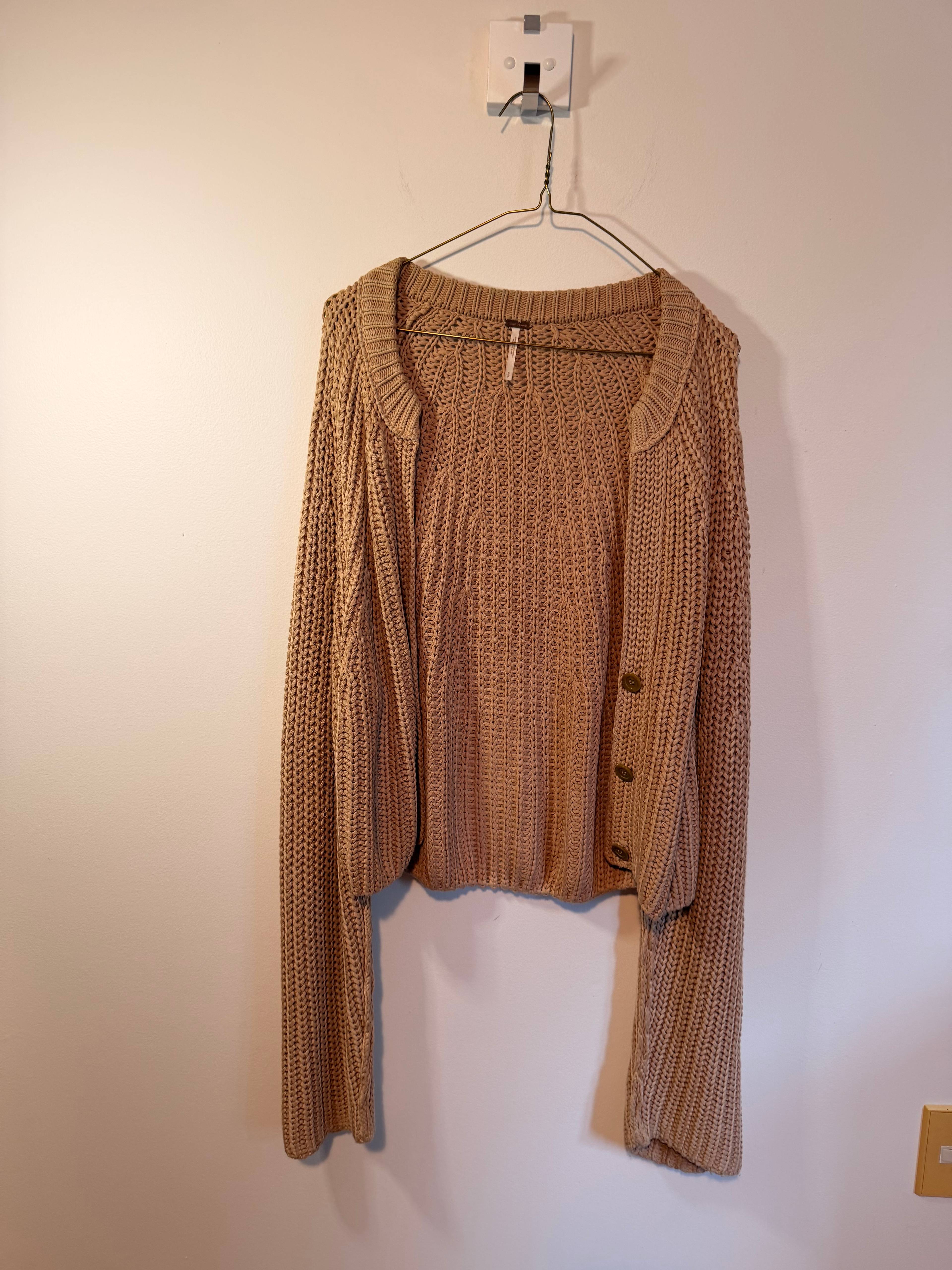 Cardigan en maille Free People beige - photo originale