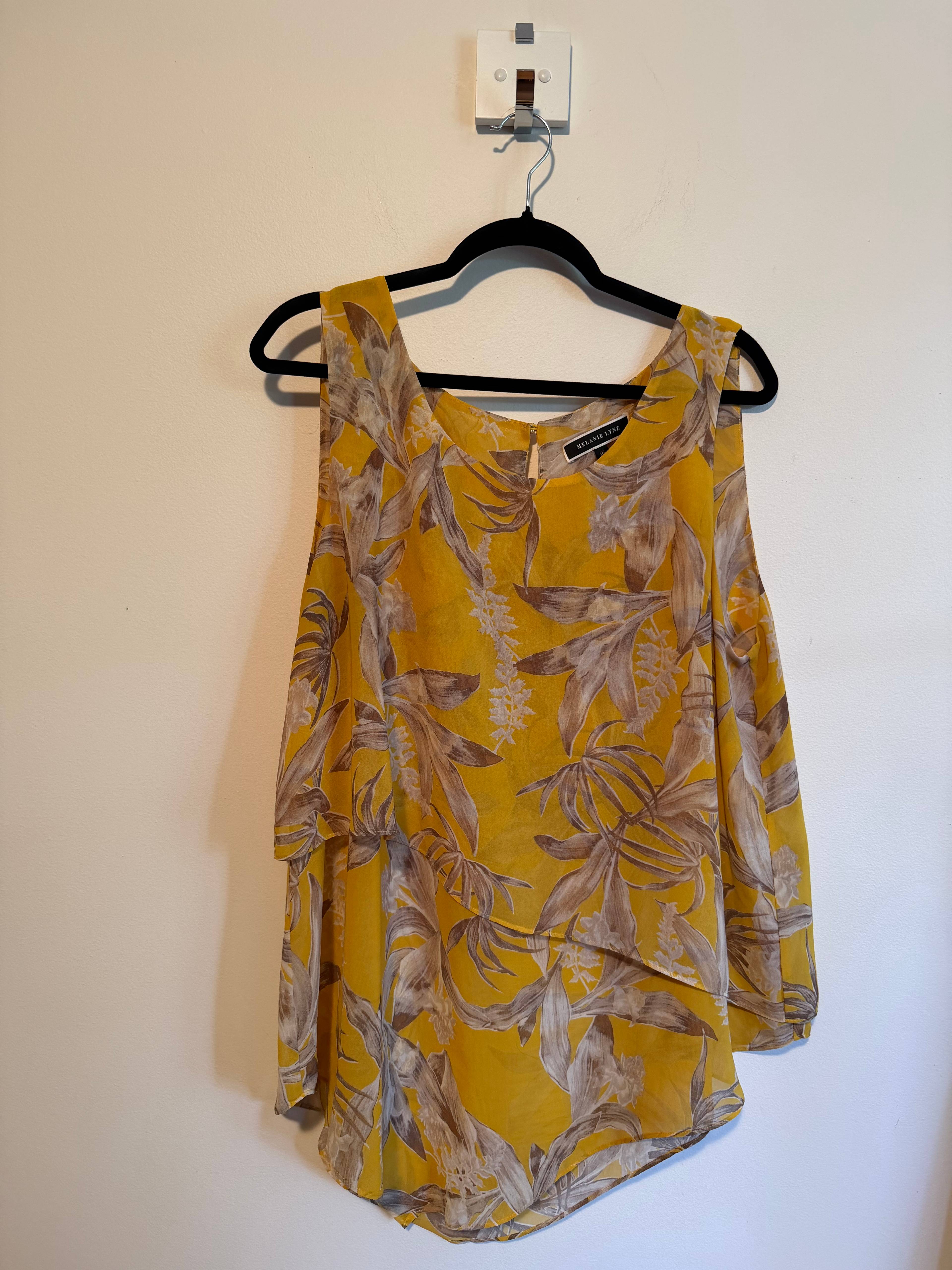Blouse imprimée Melanie Lyne jaune - photo originale