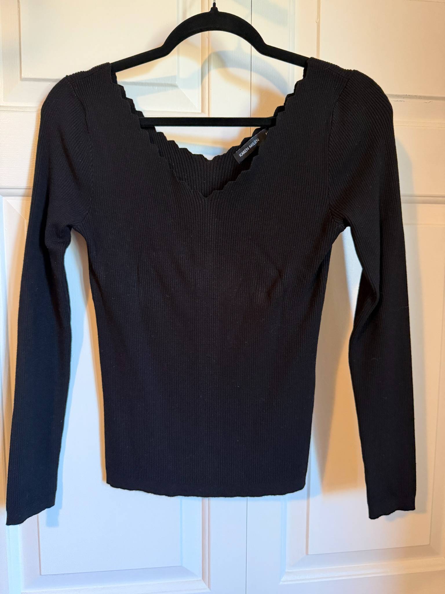 Pull côtelé Karen Millen noir - photo originale