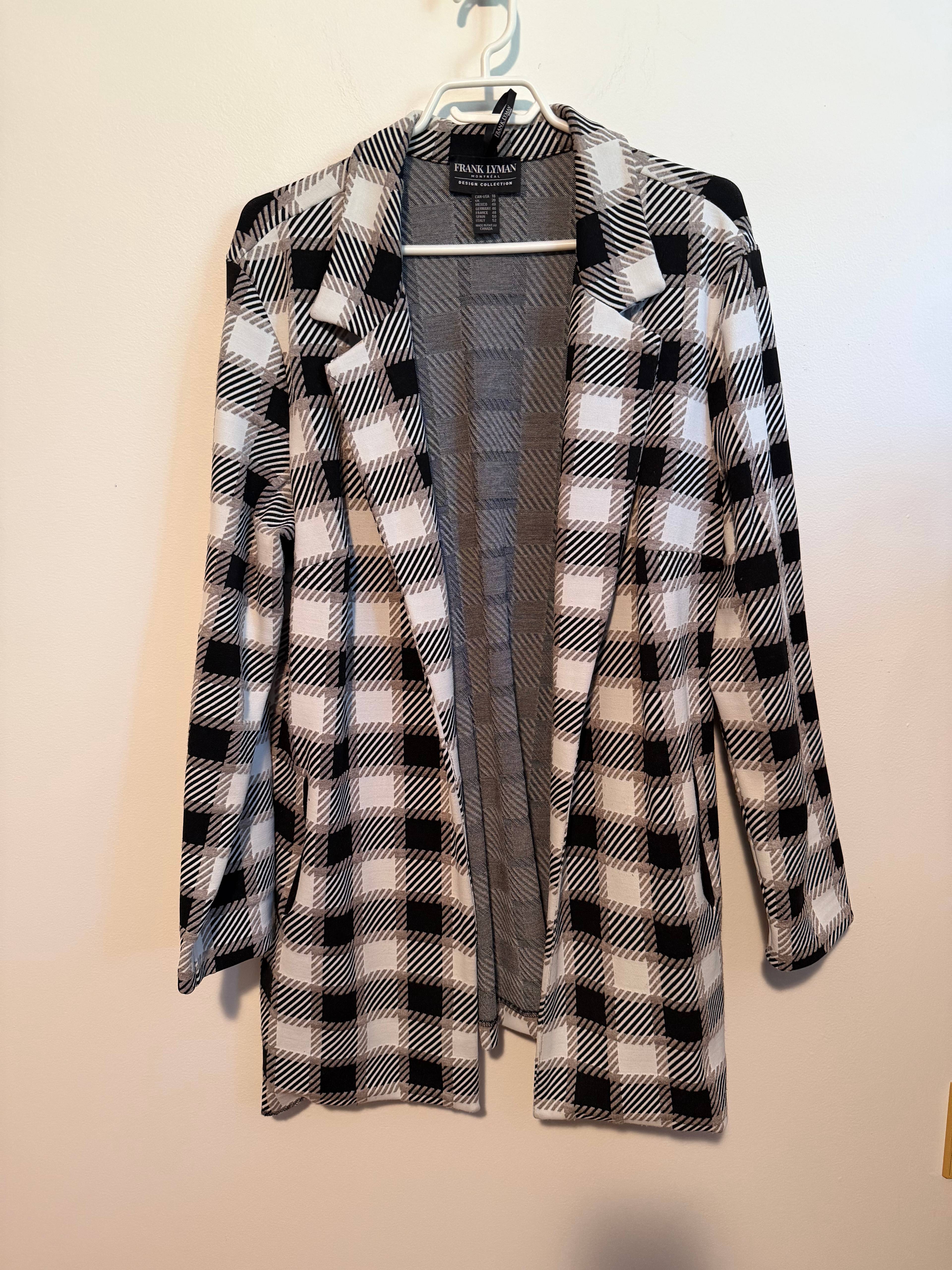 Blazer carreaux Frank Lyman noir - photo originale