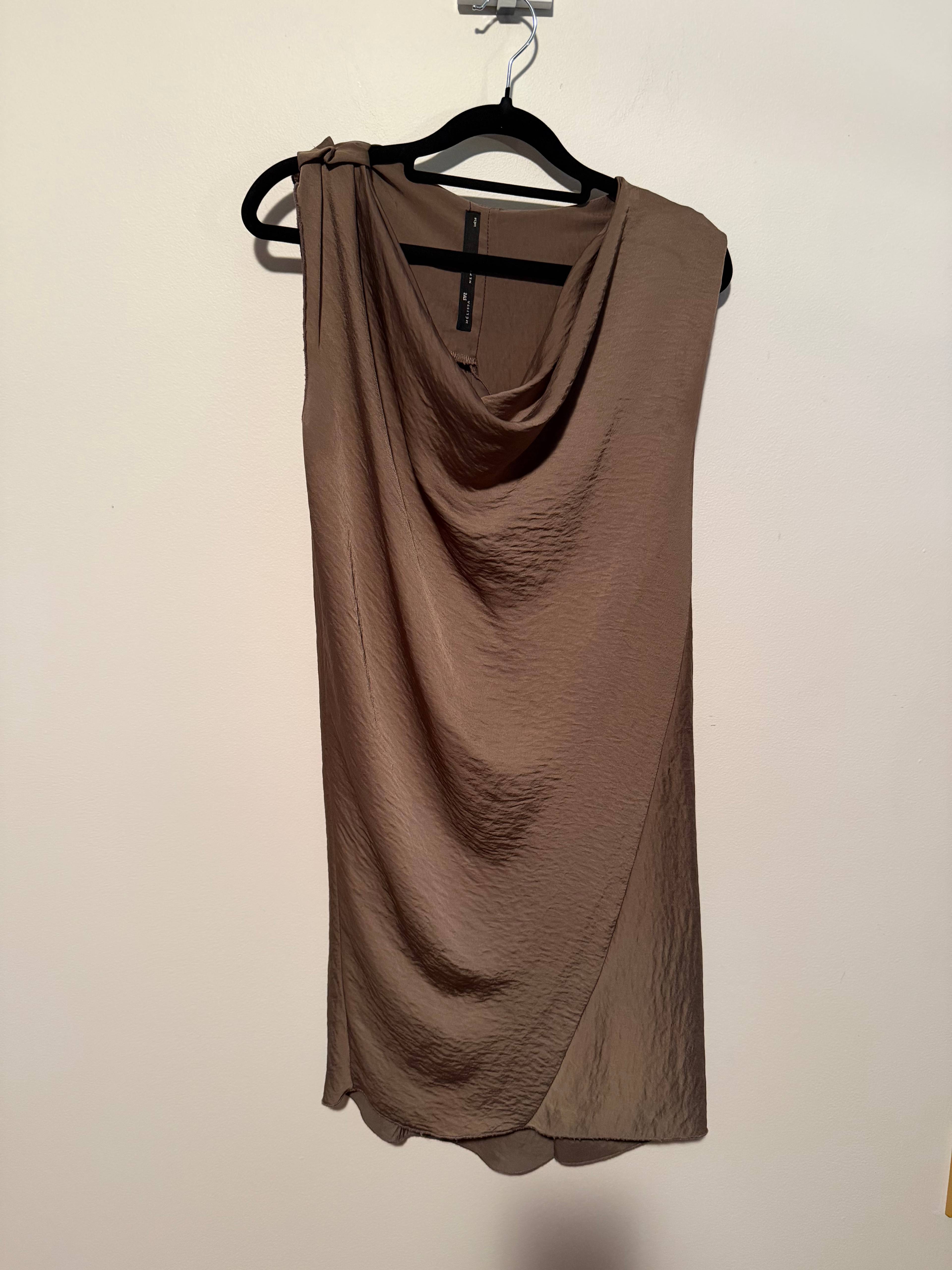 Robe drapée beige Melissa Nepton - photo originale