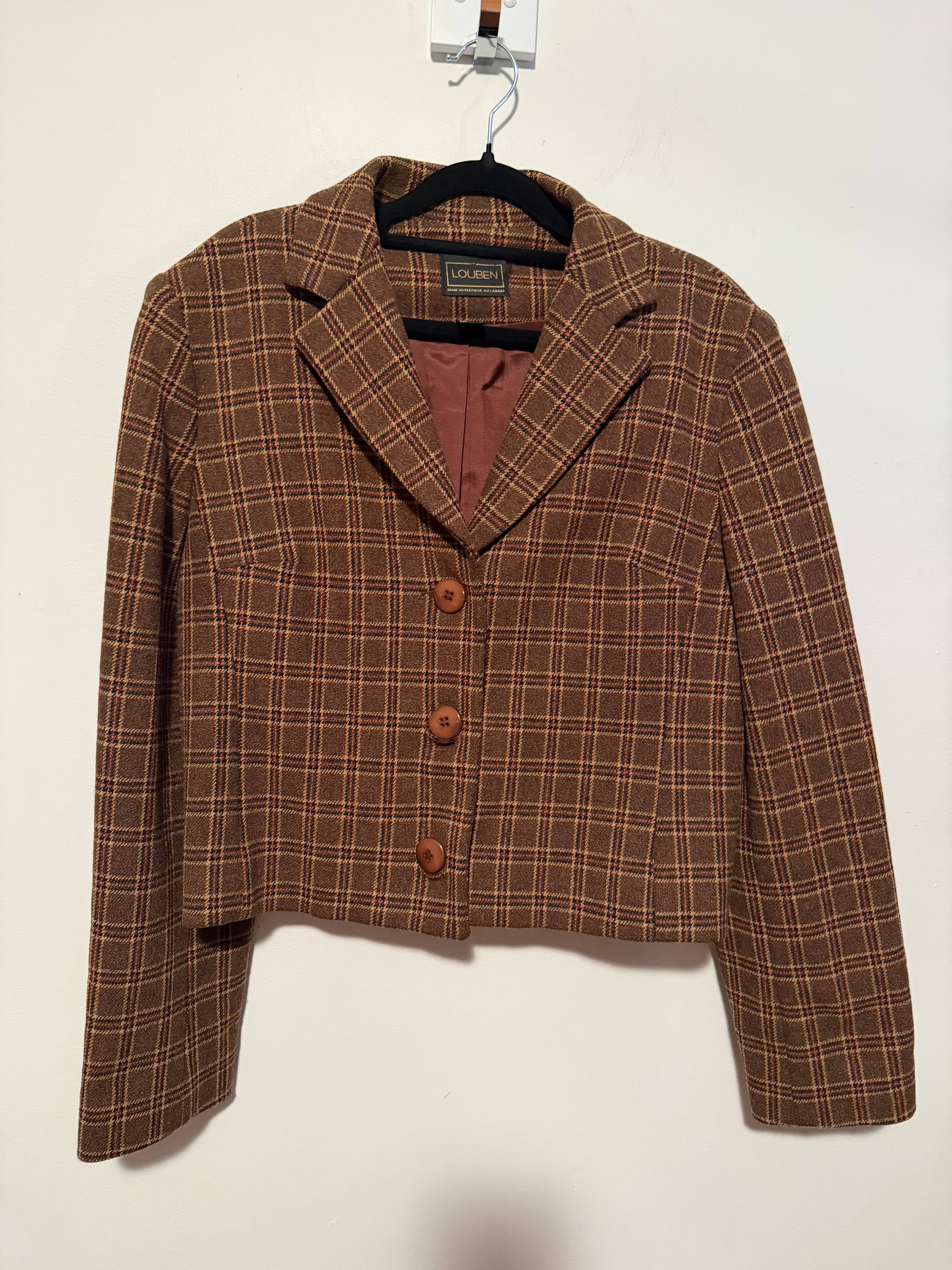 Blazer Louben à carreaux marron - photo originale