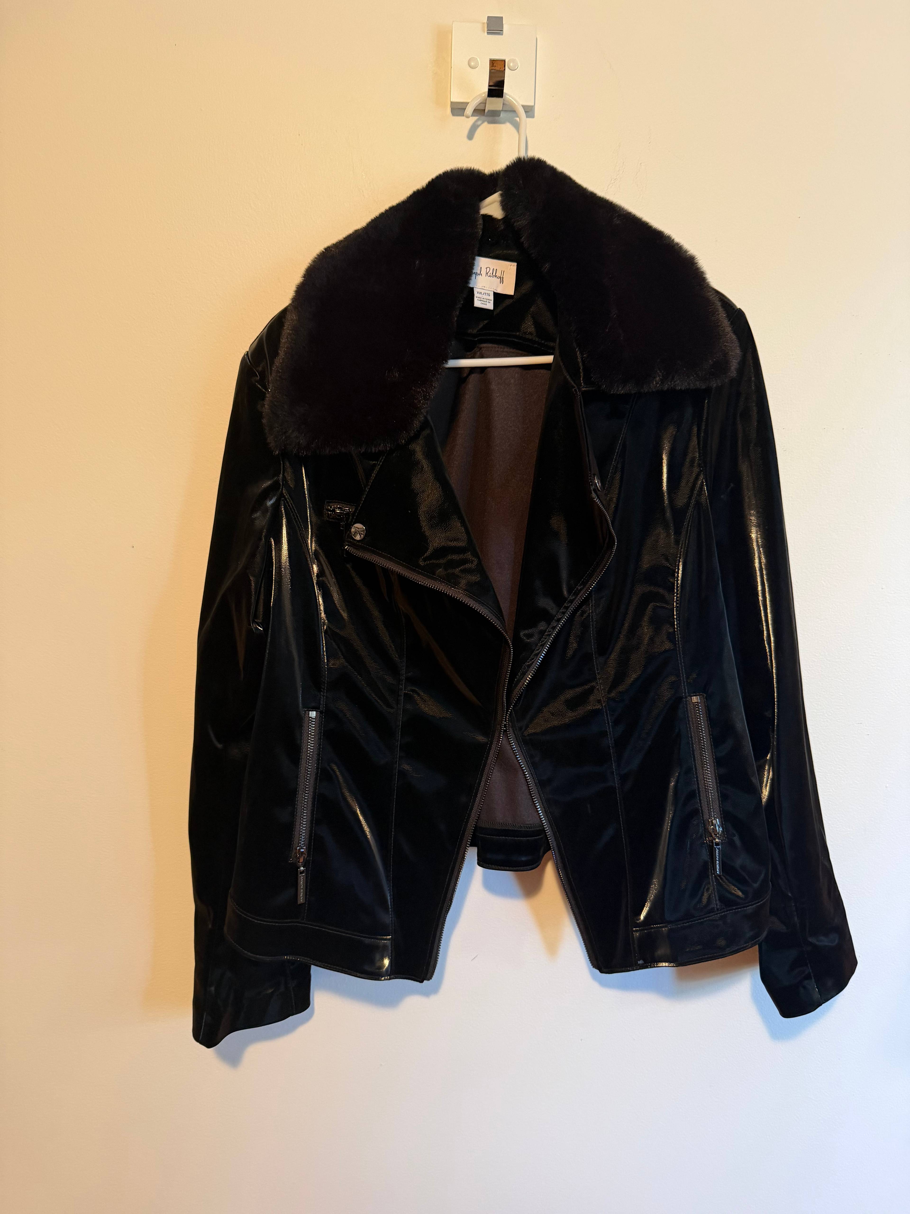 Blazer cuir synthétique Joseph Ribkoff noir - photo originale