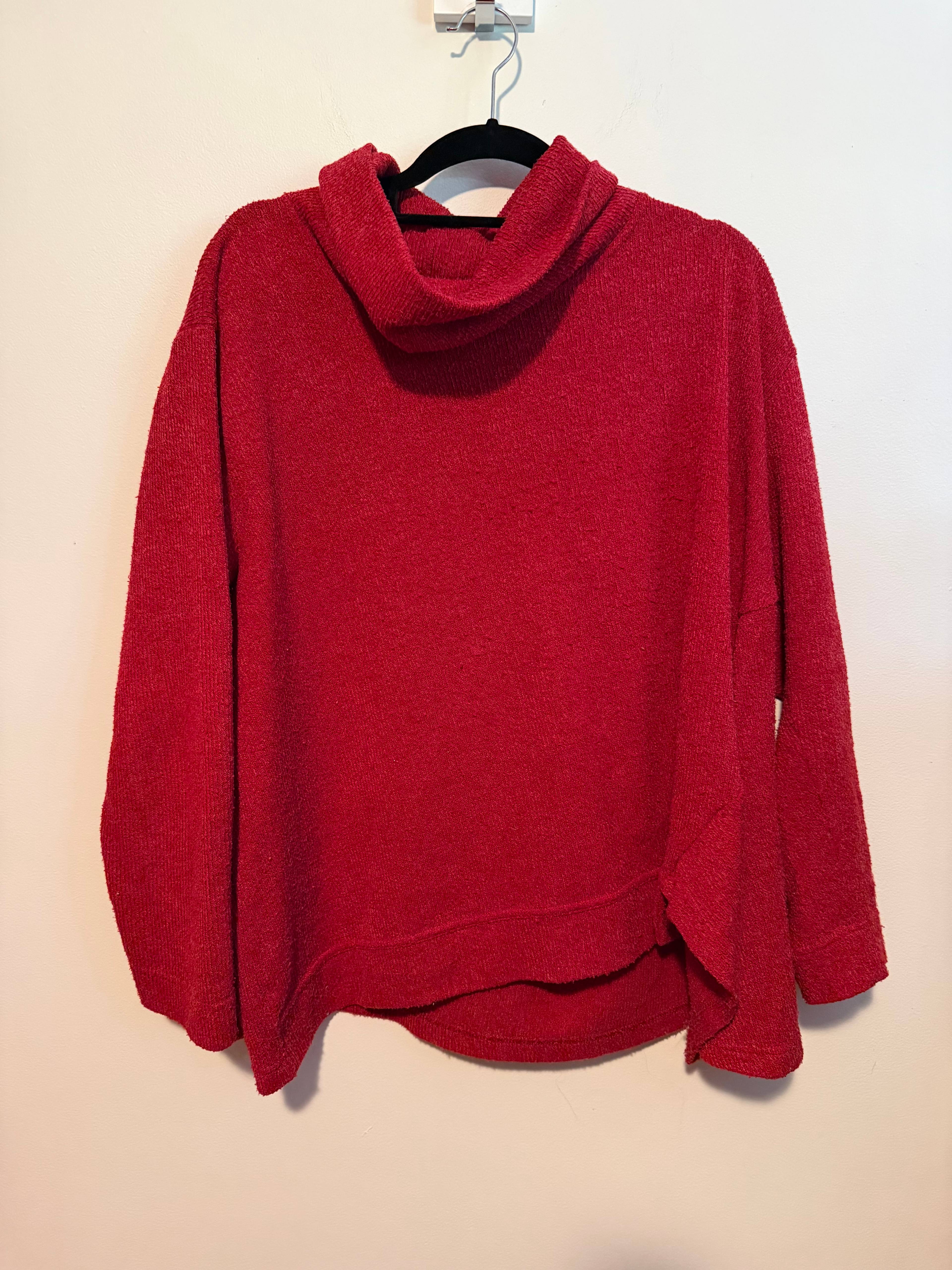 Pull col roulé franck anna rouge - photo originale