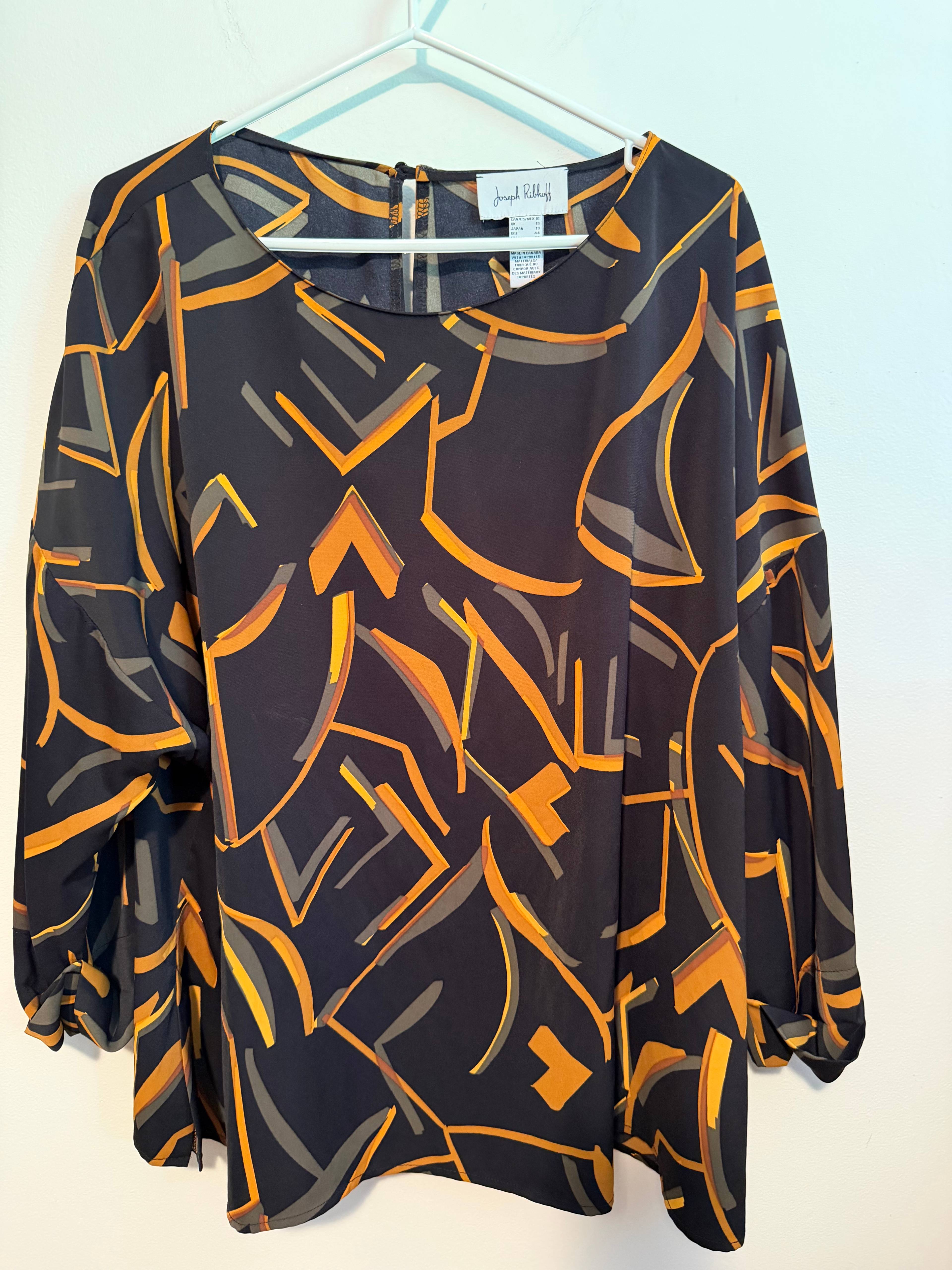 Blouse à motifs Joseph Ribkoff noire - photo originale