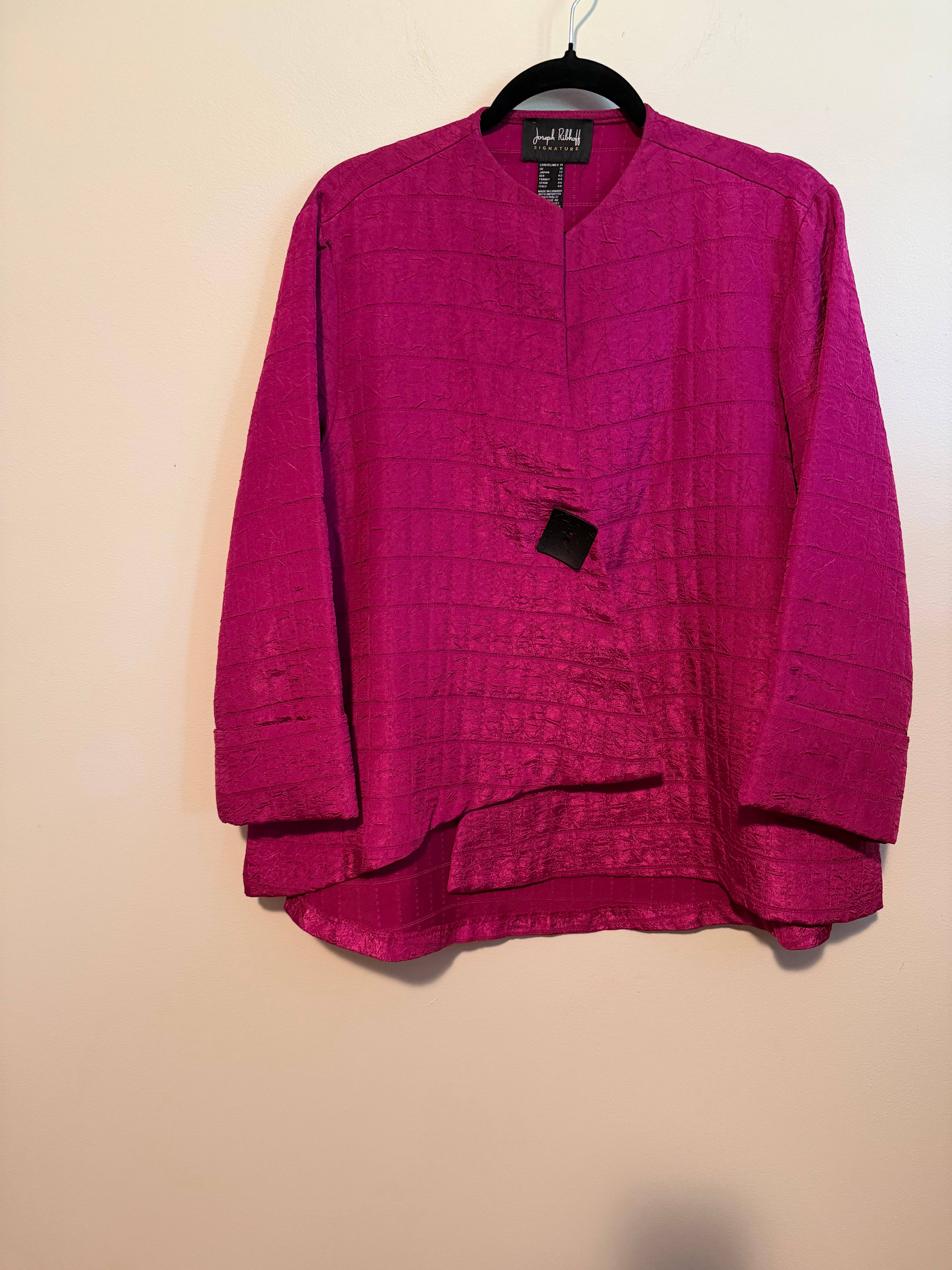 Blouse texturée rose Joseph Ribkoff - photo originale