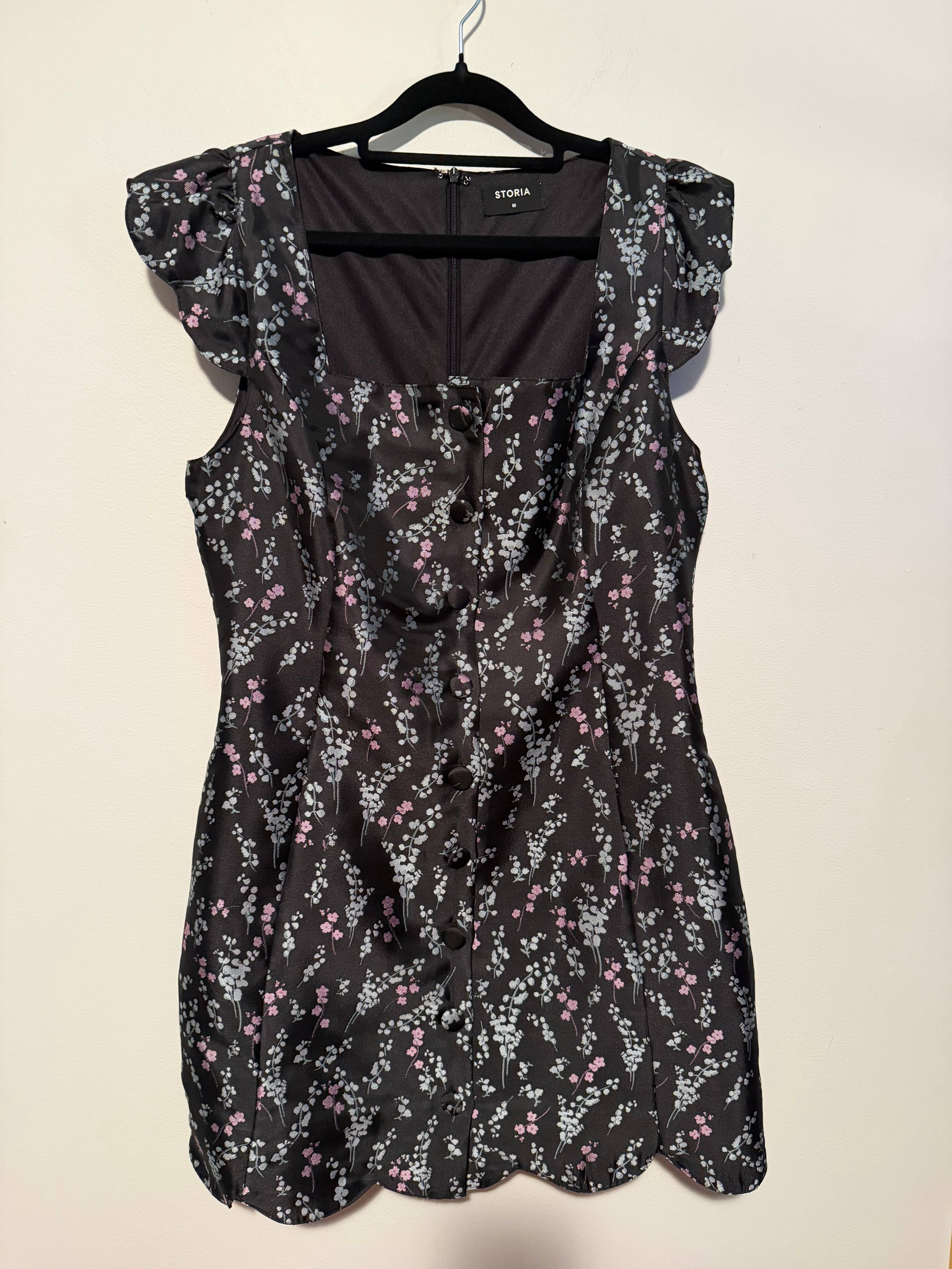 Robe fleurie Storia noire - photo originale