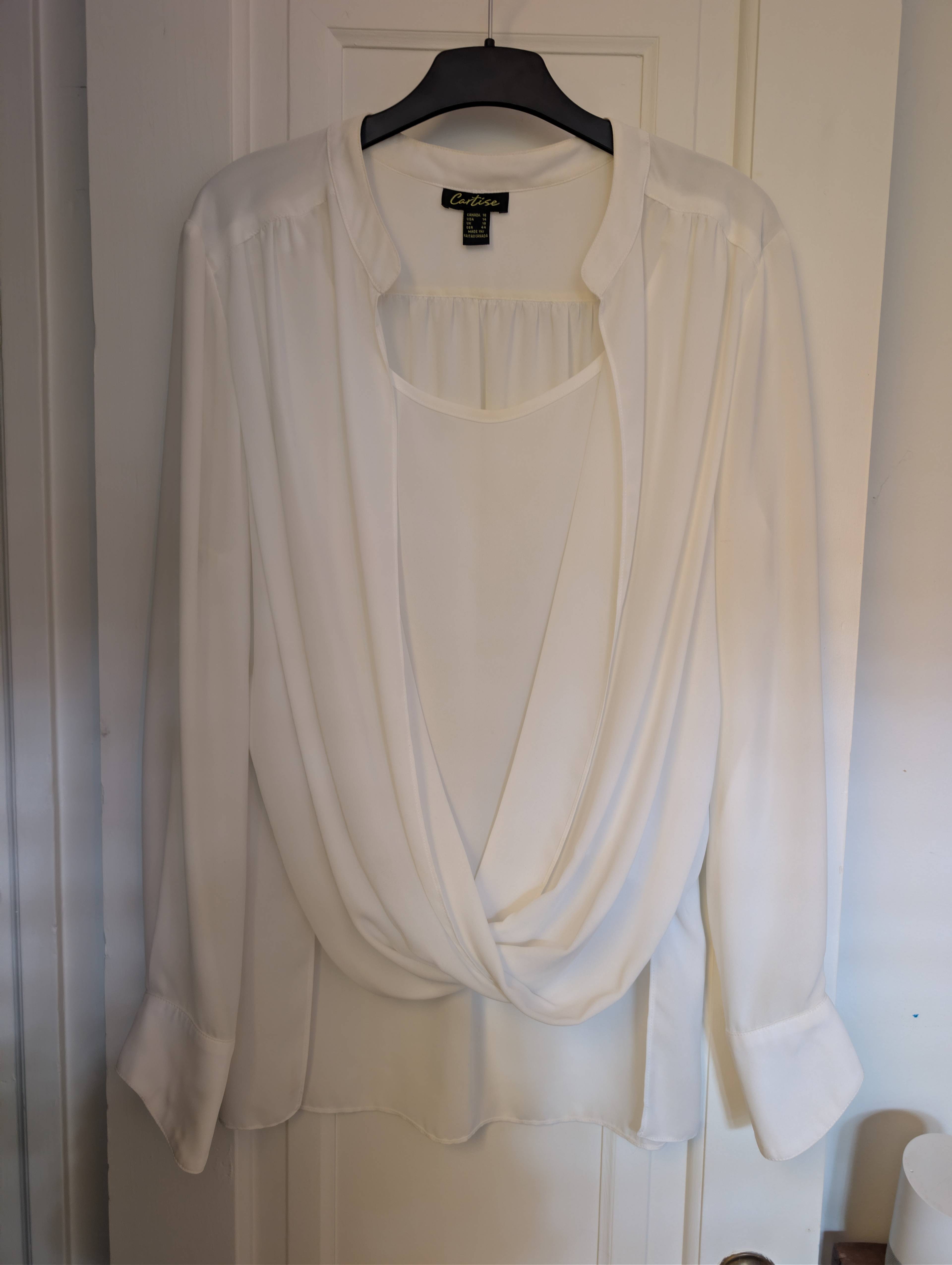 Blouse Cartise drapée blanche - photo originale
