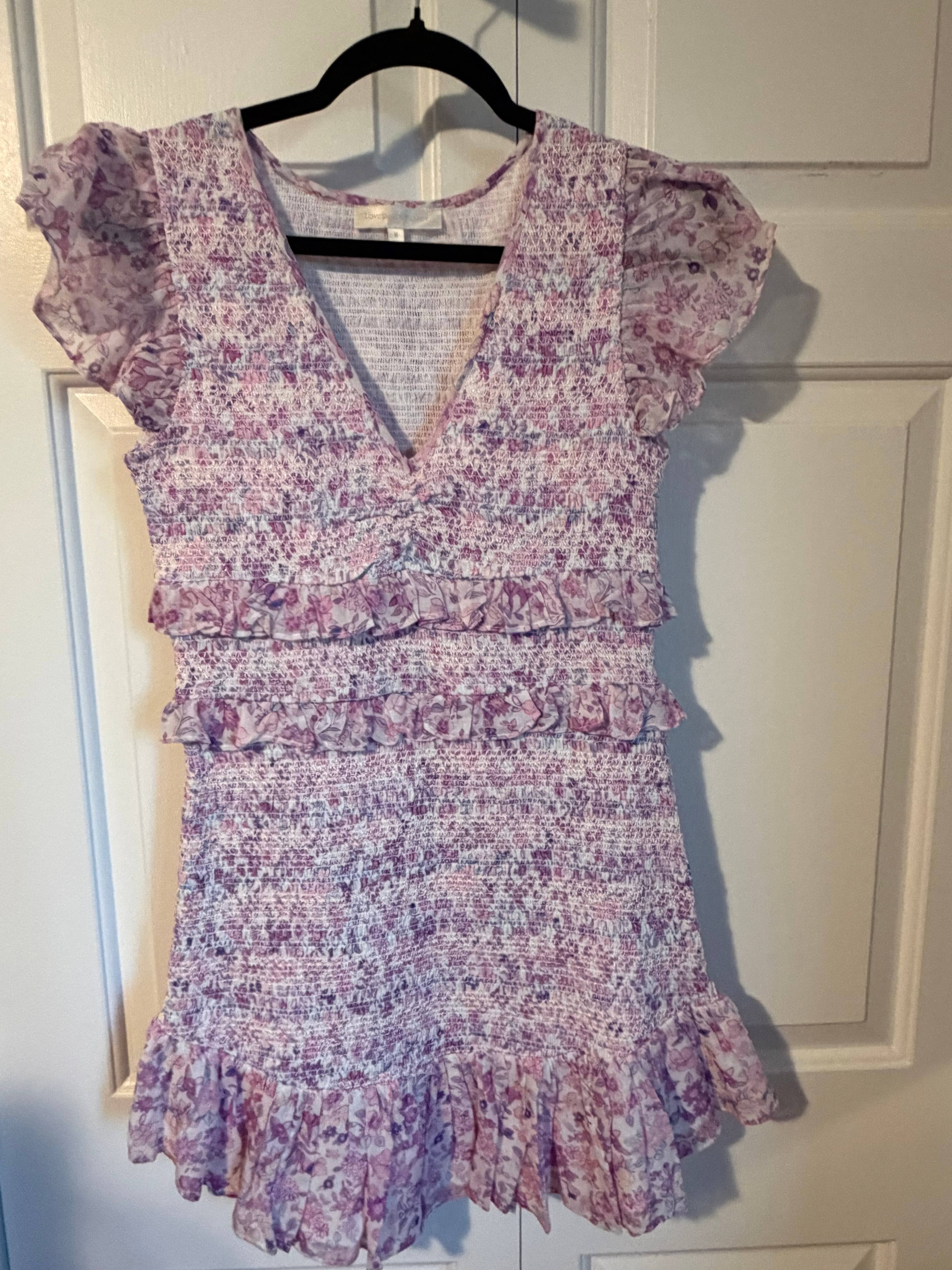 Robe LoveShackFancy à volants rose - photo originale