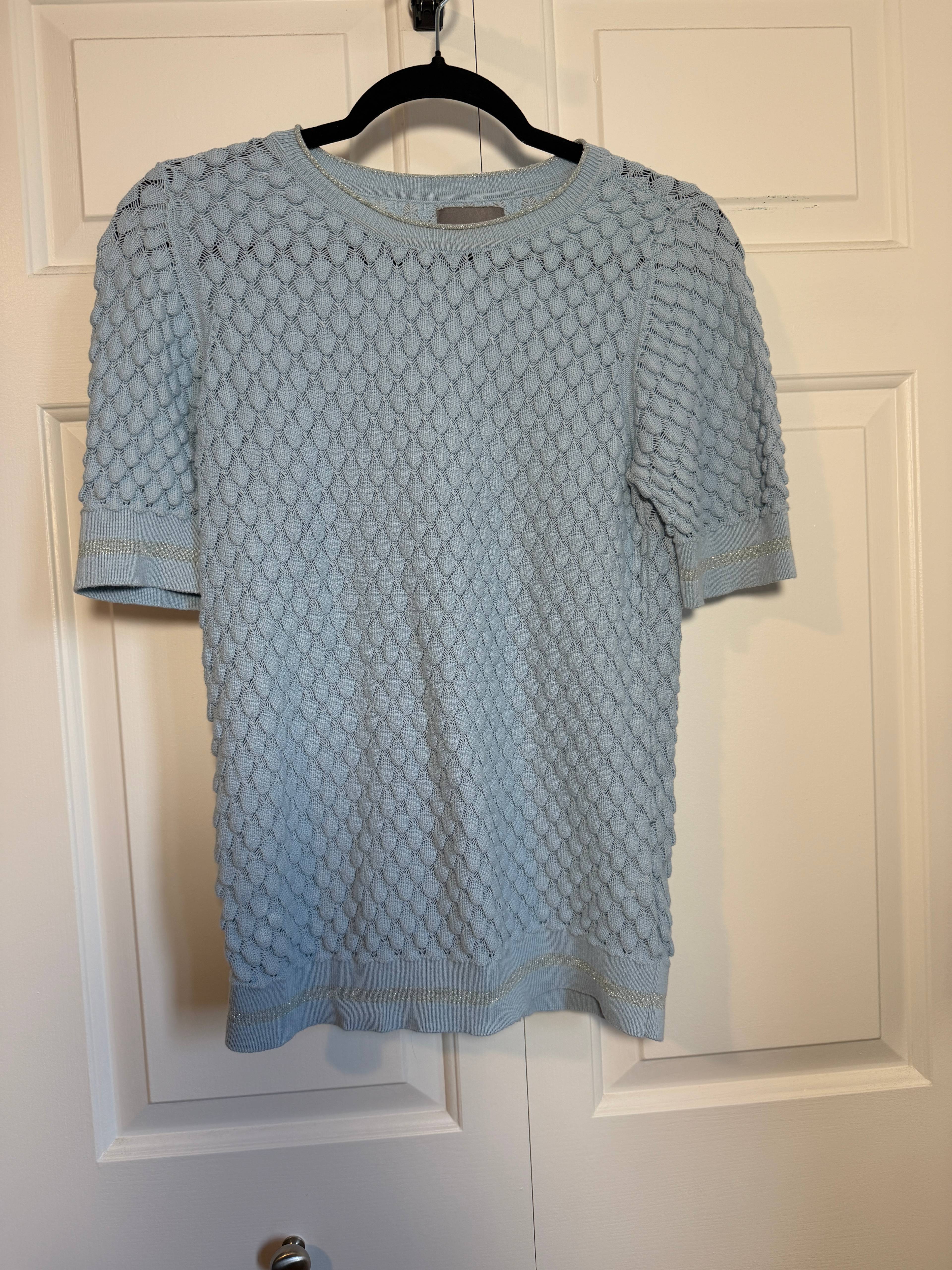 Pull Culture bleu en maille - photo originale