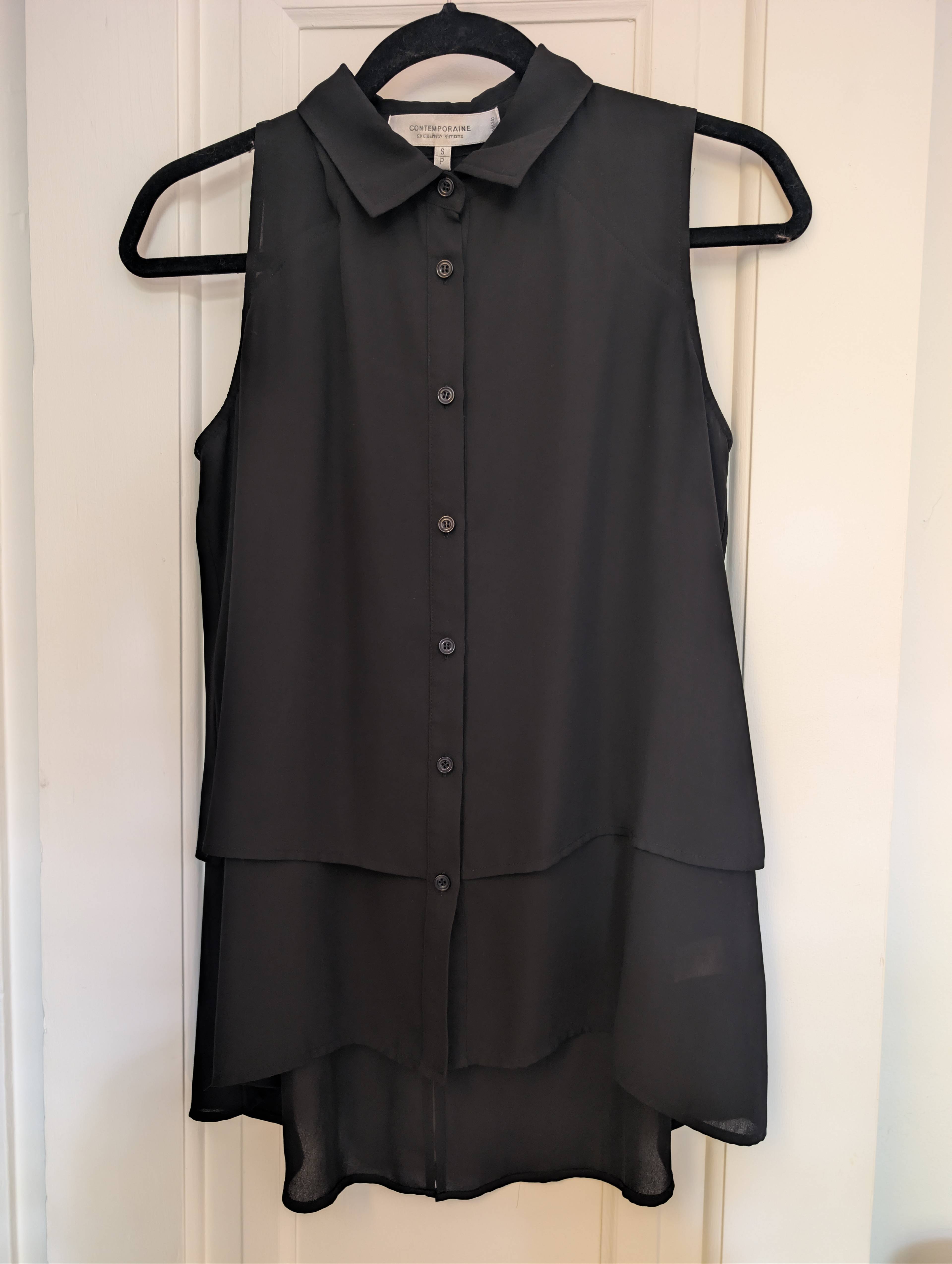 Blouse sans manches noir Contemporaine - photo originale