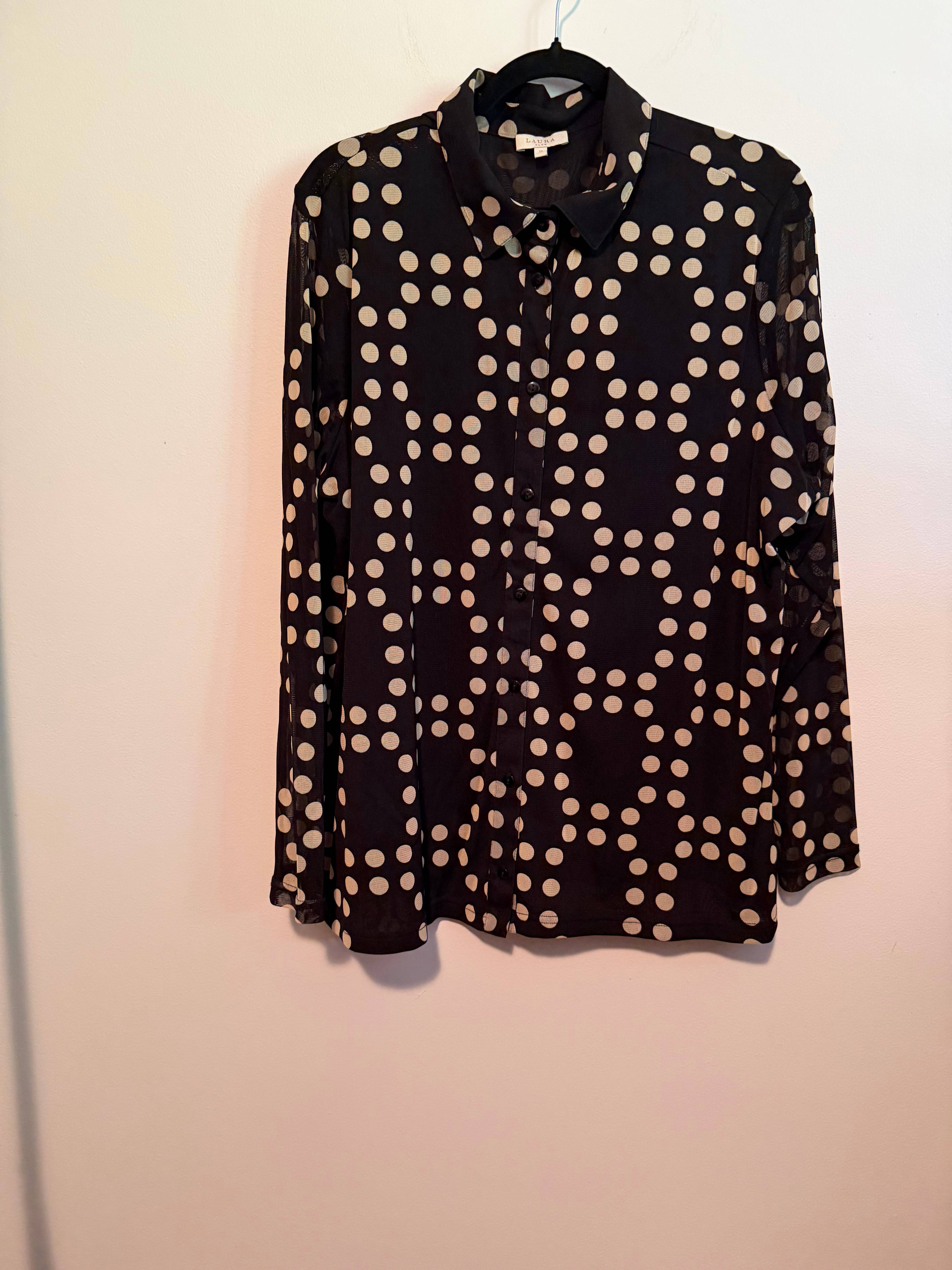 Chemise à pois Laura noir - photo originale