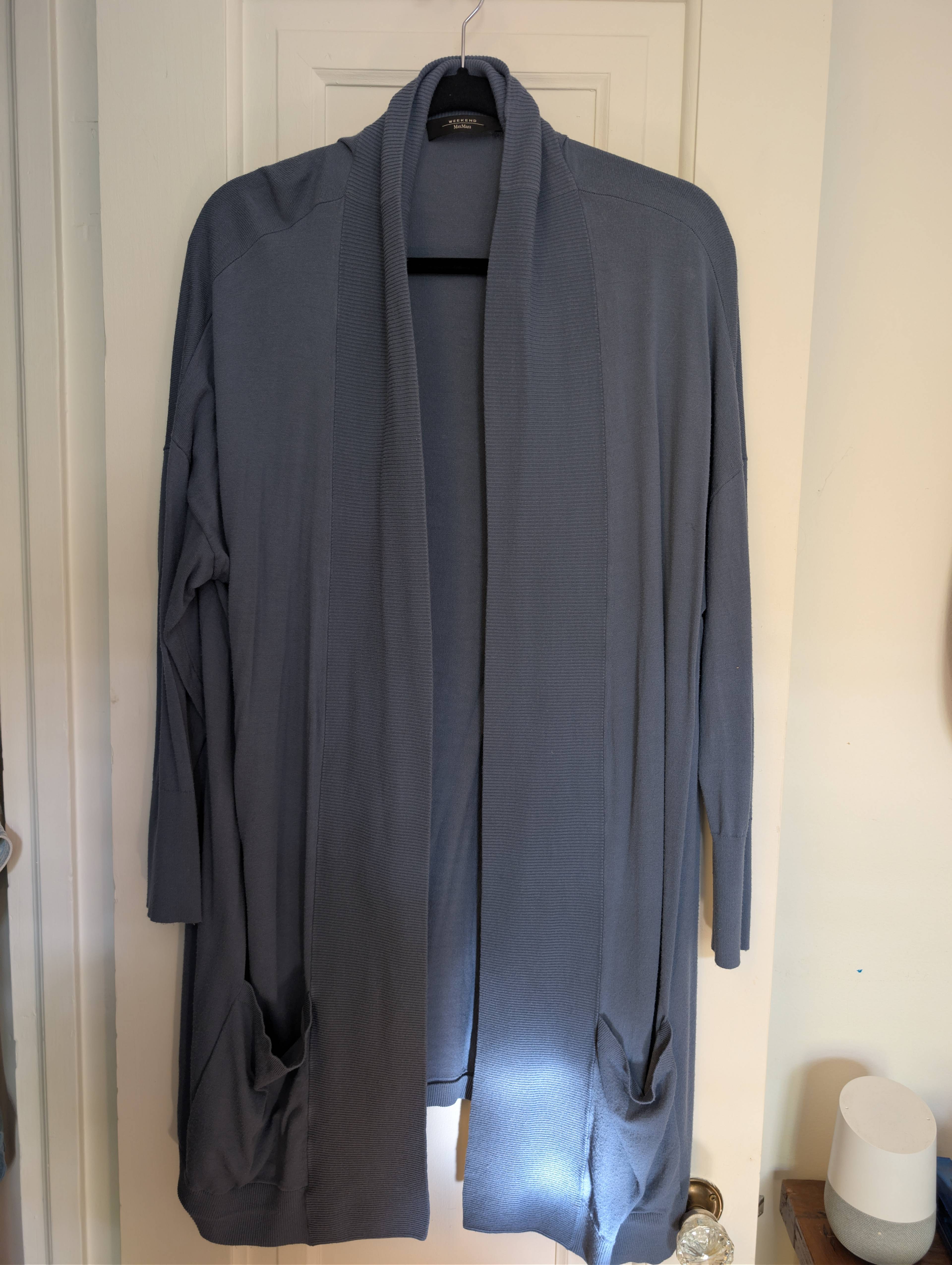Cardigan long bleu Weekend MaxMara - photo originale