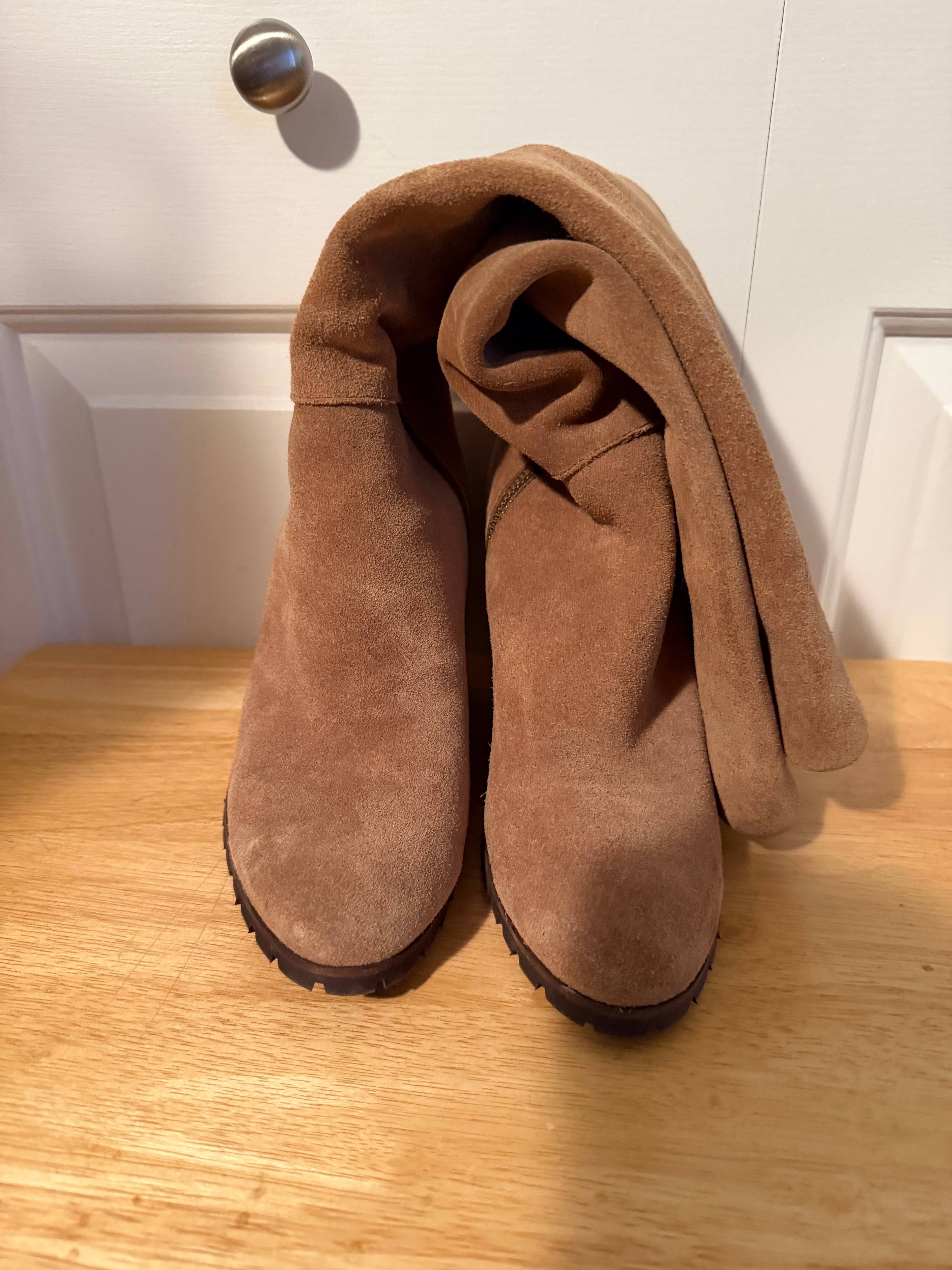 Bottes en suède Splendid camel - photo originale