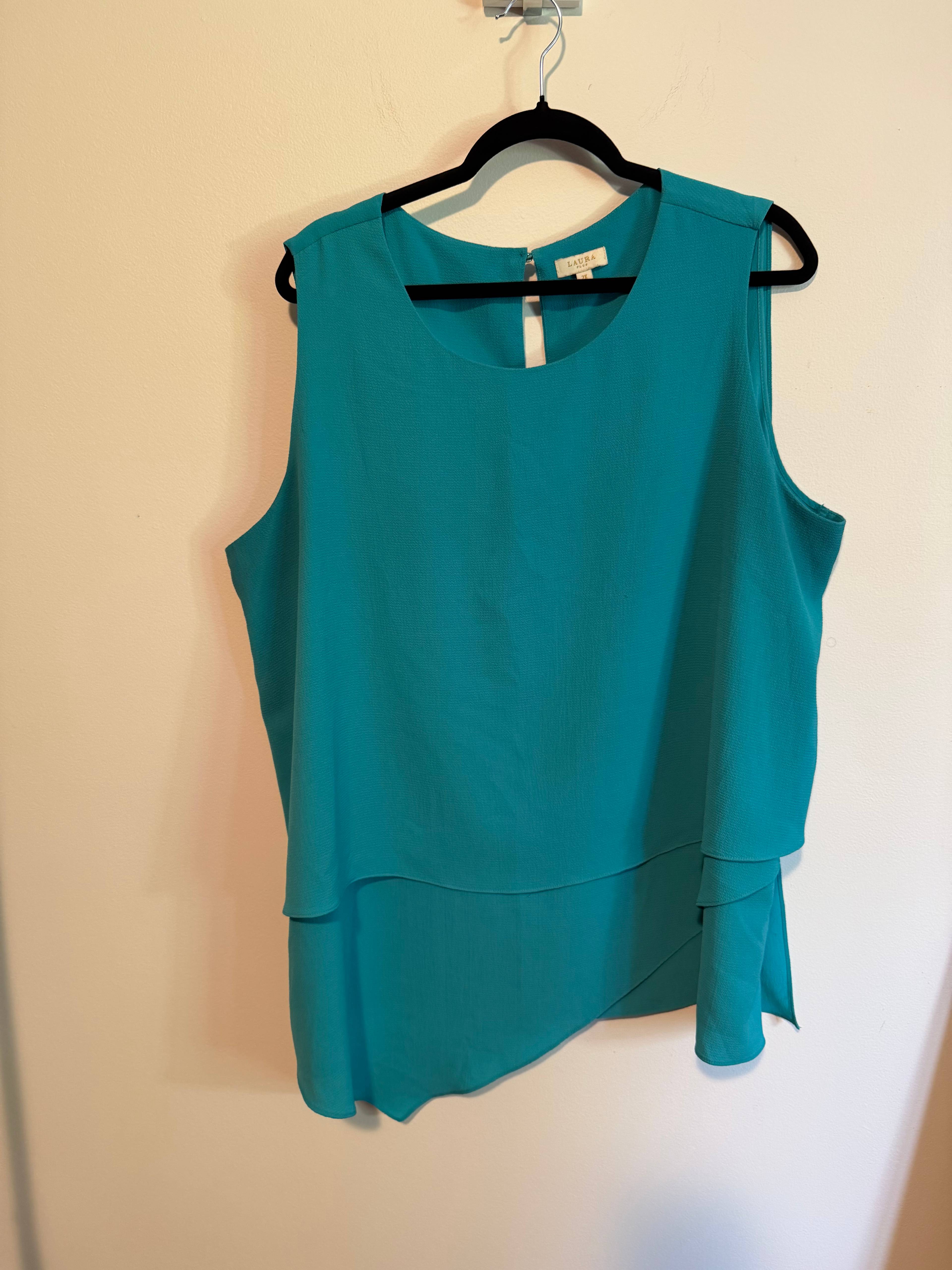 Blouse sans manches Laura Plus bleu - photo originale