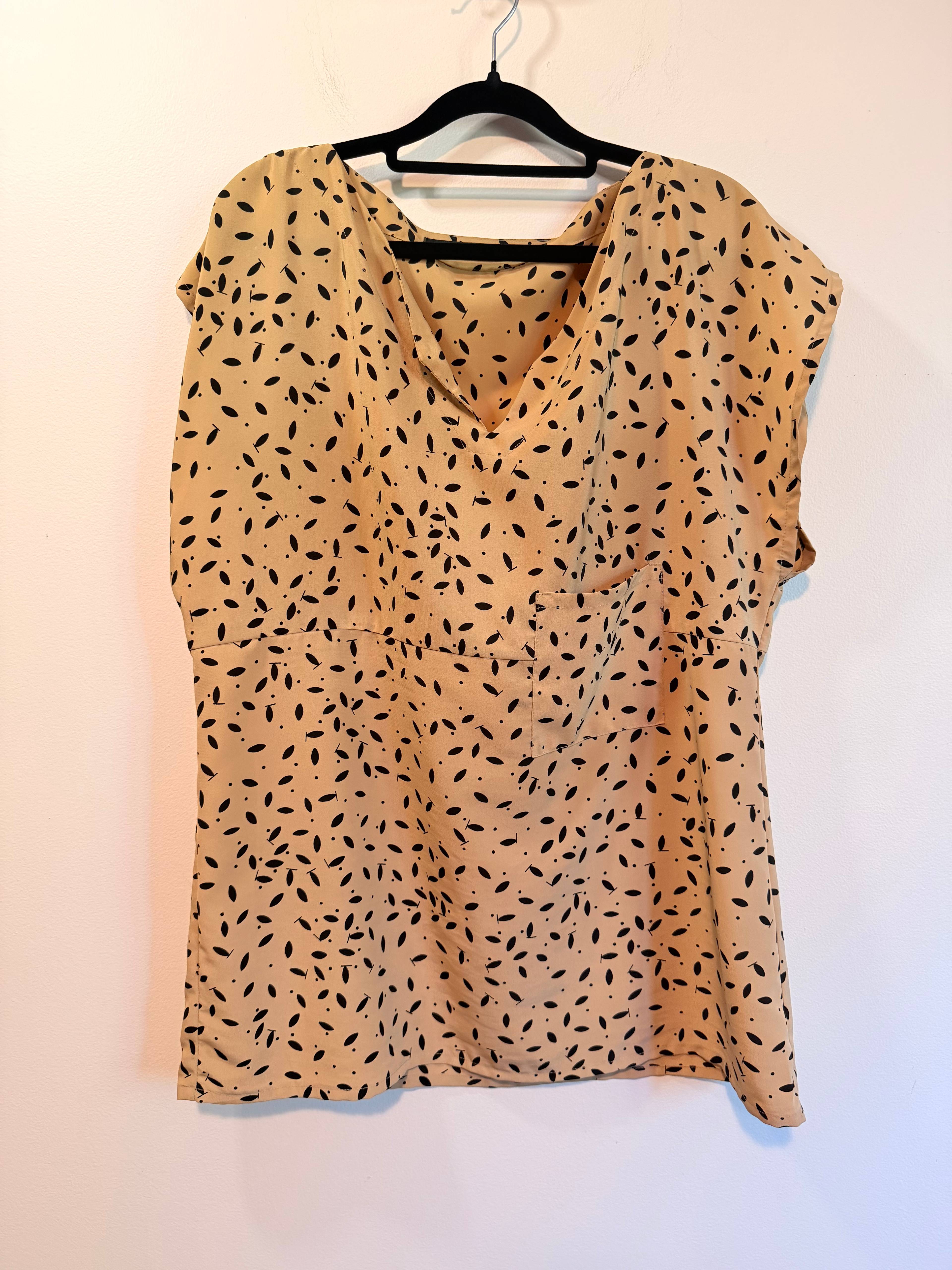 Blouse Mélissa Nepton beige à motifs - photo originale