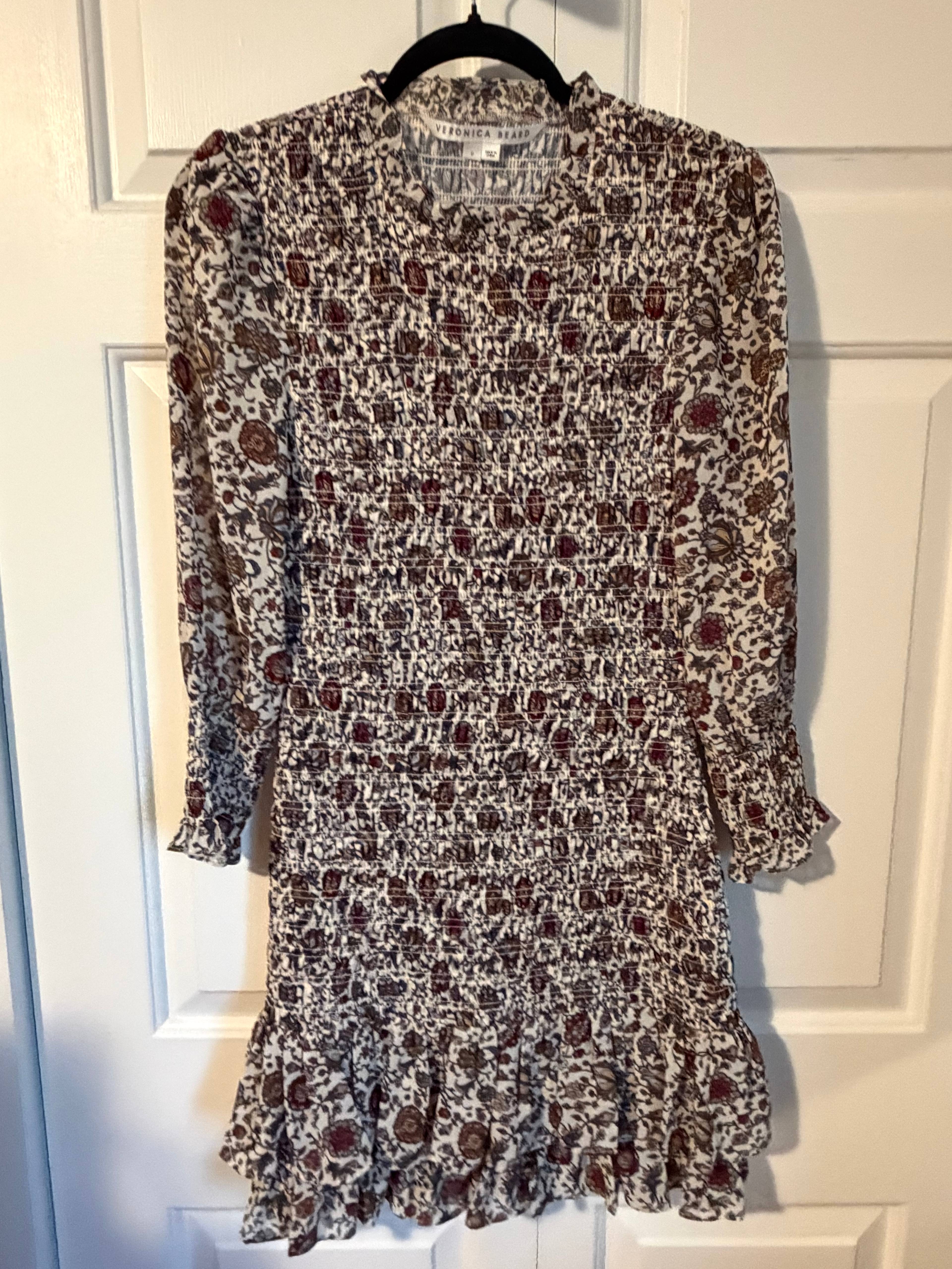 Robe fleurs Veronica Beard ivoire - photo originale