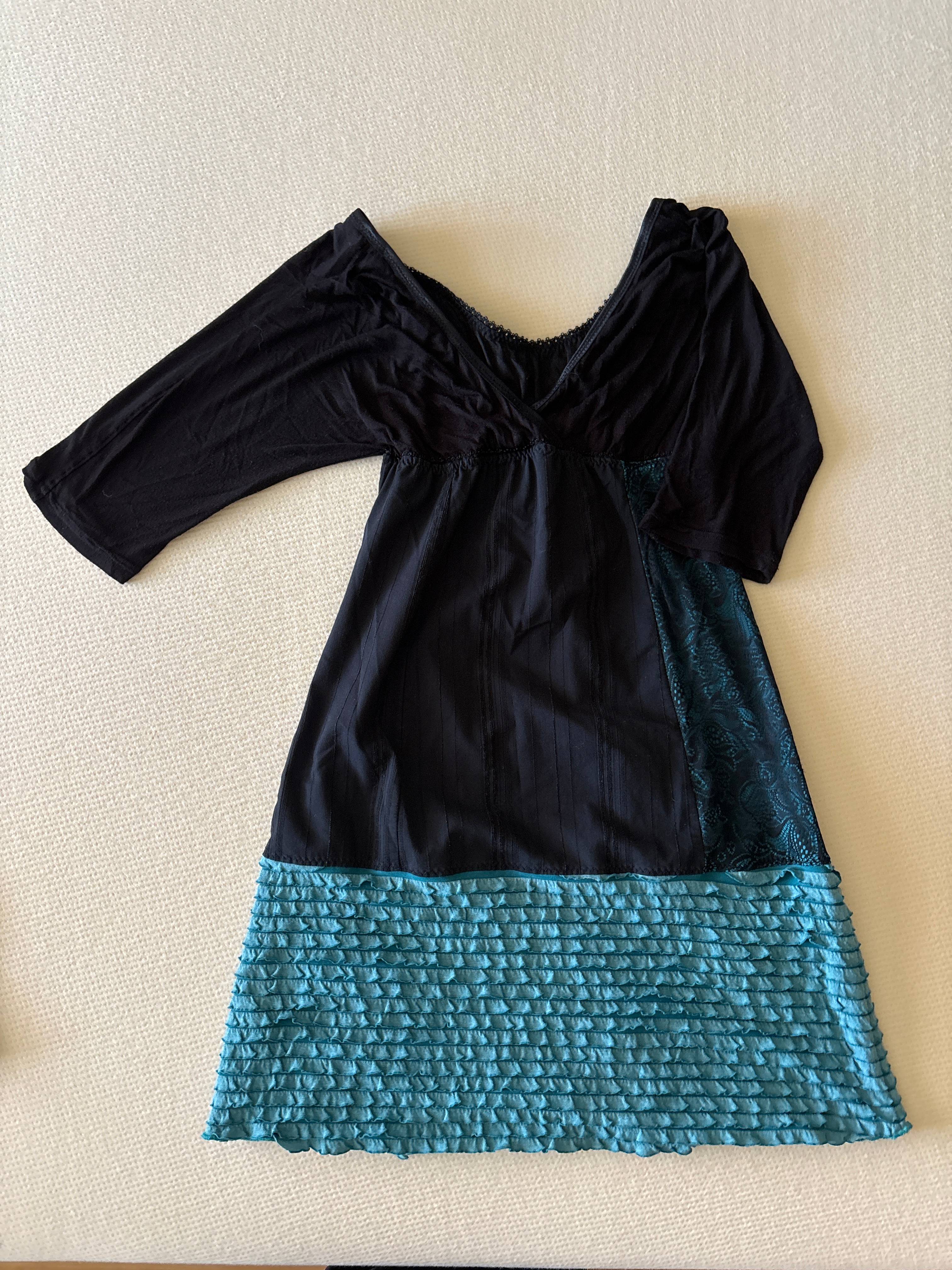 Robe bicolore Slak noir et bleu - photo originale