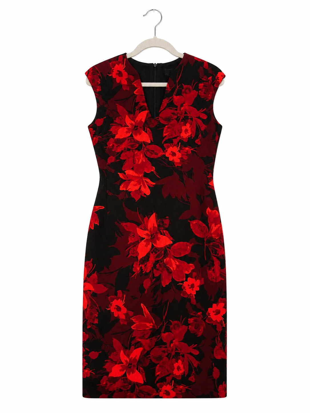 Robe à fleurs Connected Apparel noire et rouge