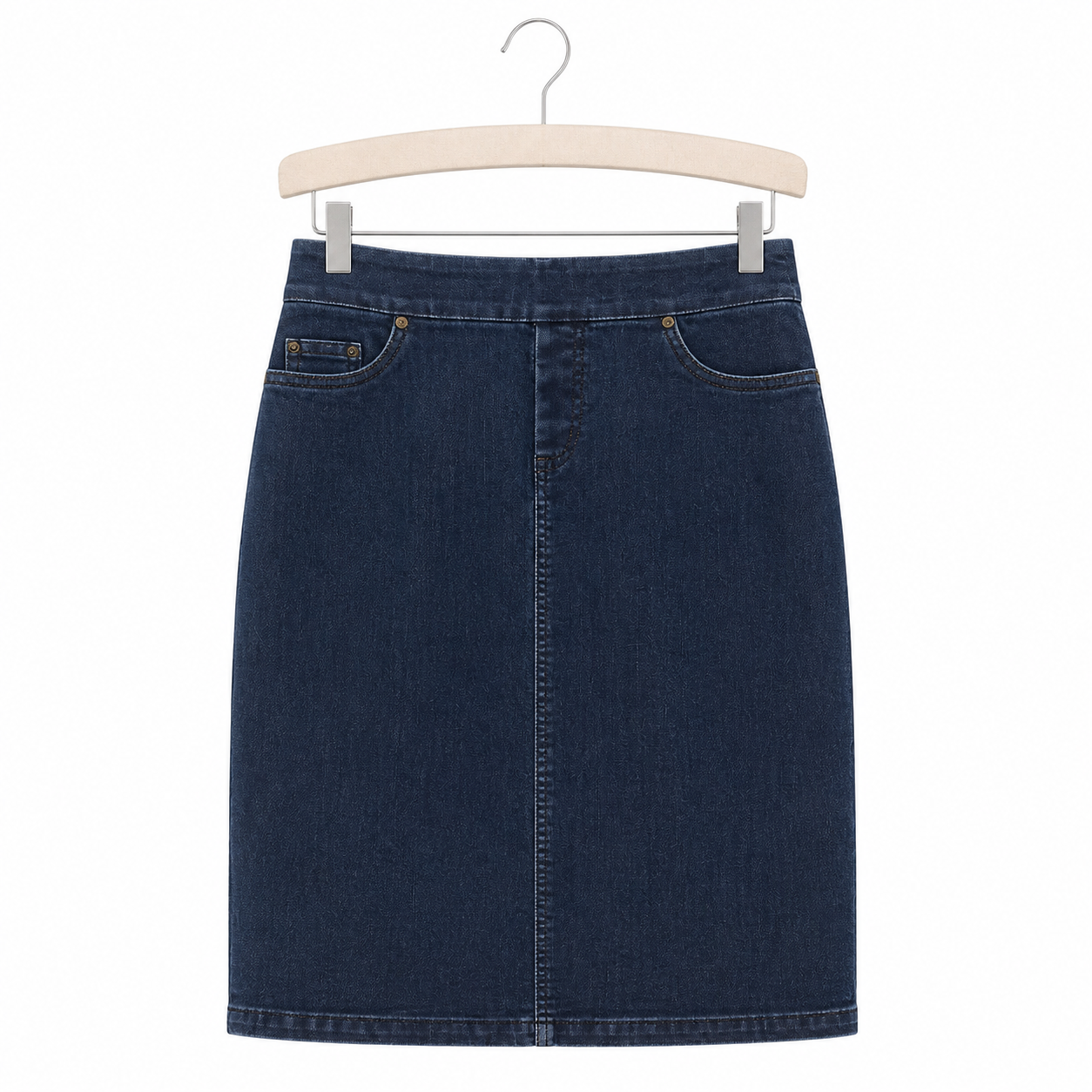 Jupe en denim tag bleu - image générée par IA