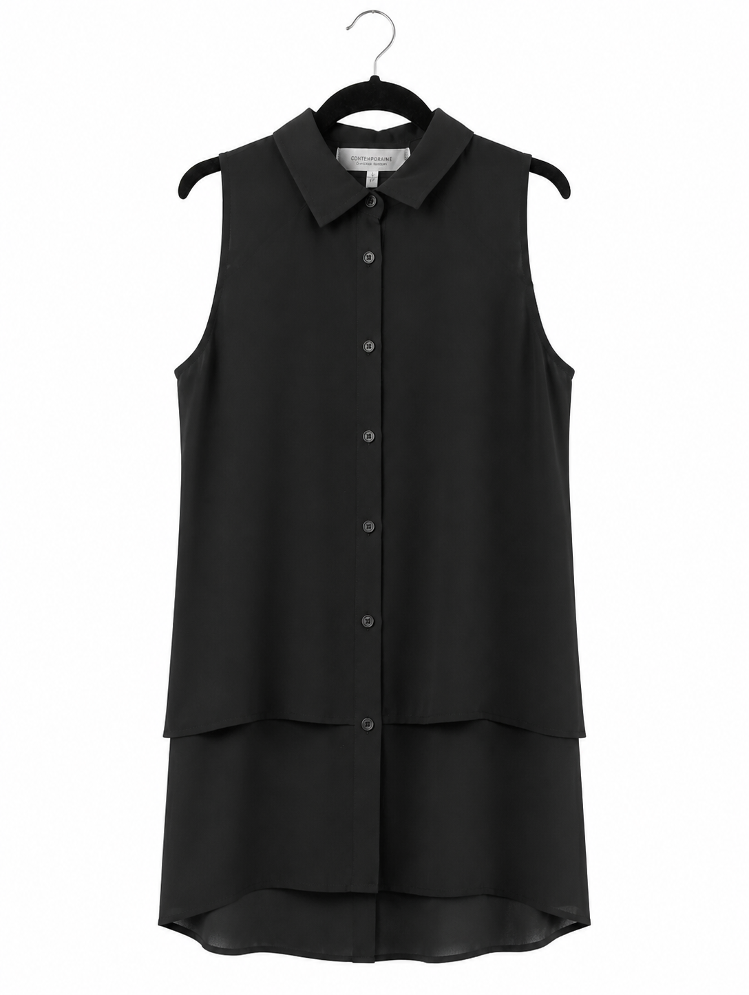 Blouse sans manches noir Contemporaine