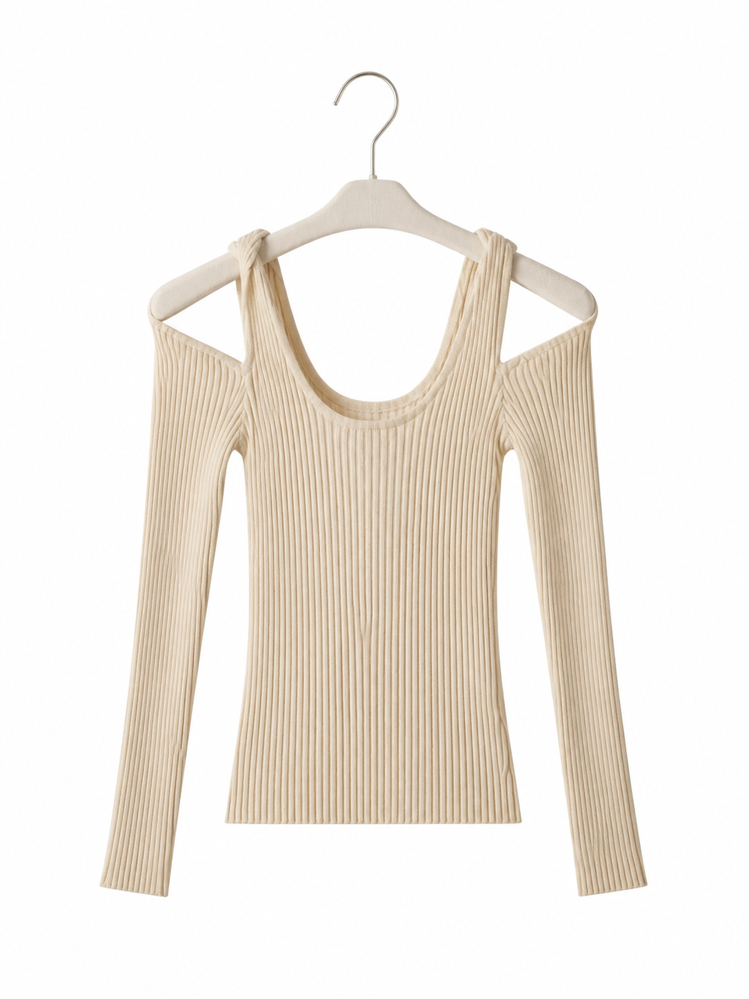 Top côtelé Calvin Luo beige - image générée par IA