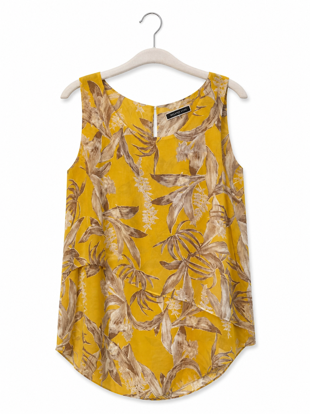 Blouse imprimée Melanie Lyne jaune - image générée par IA