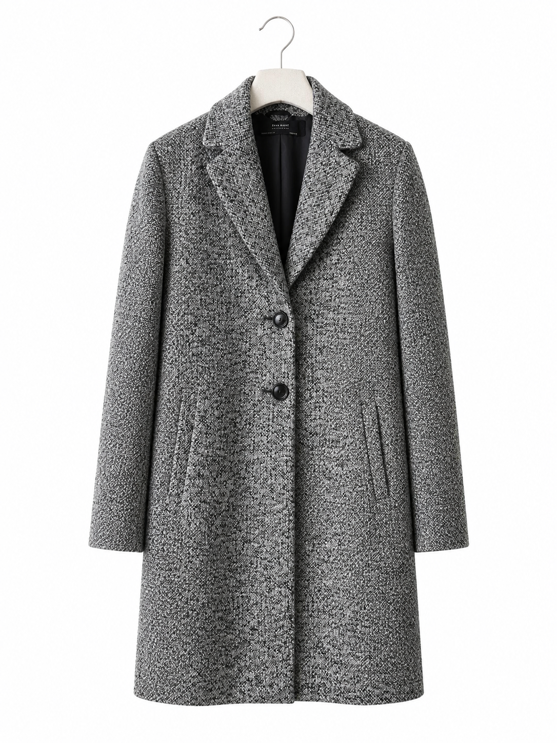 Manteau texturé Zara Basic gris - image générée par IA