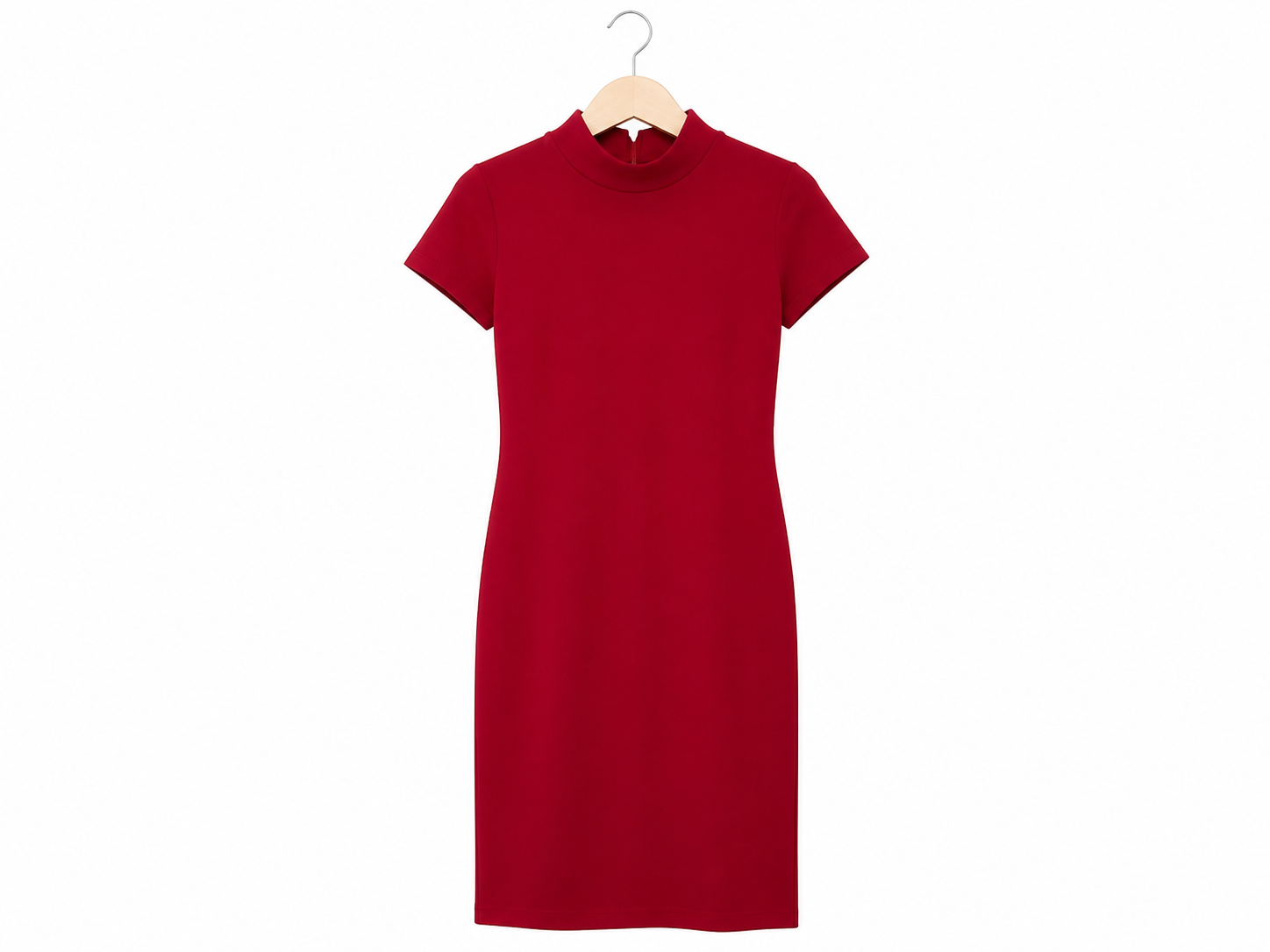 Robe rouge ajustée - image générée par IA