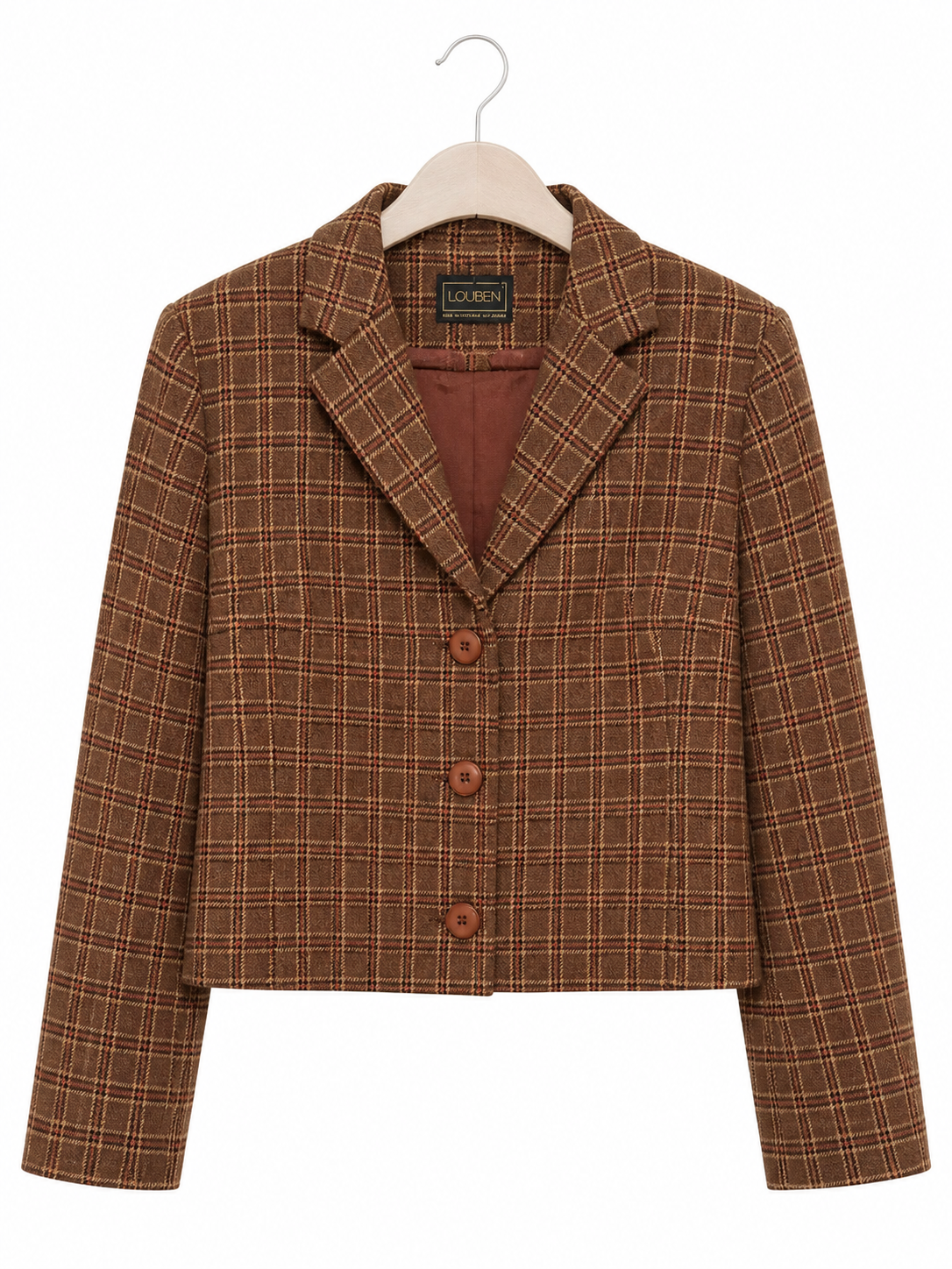 Blazer Louben à carreaux marron - image générée par IA
