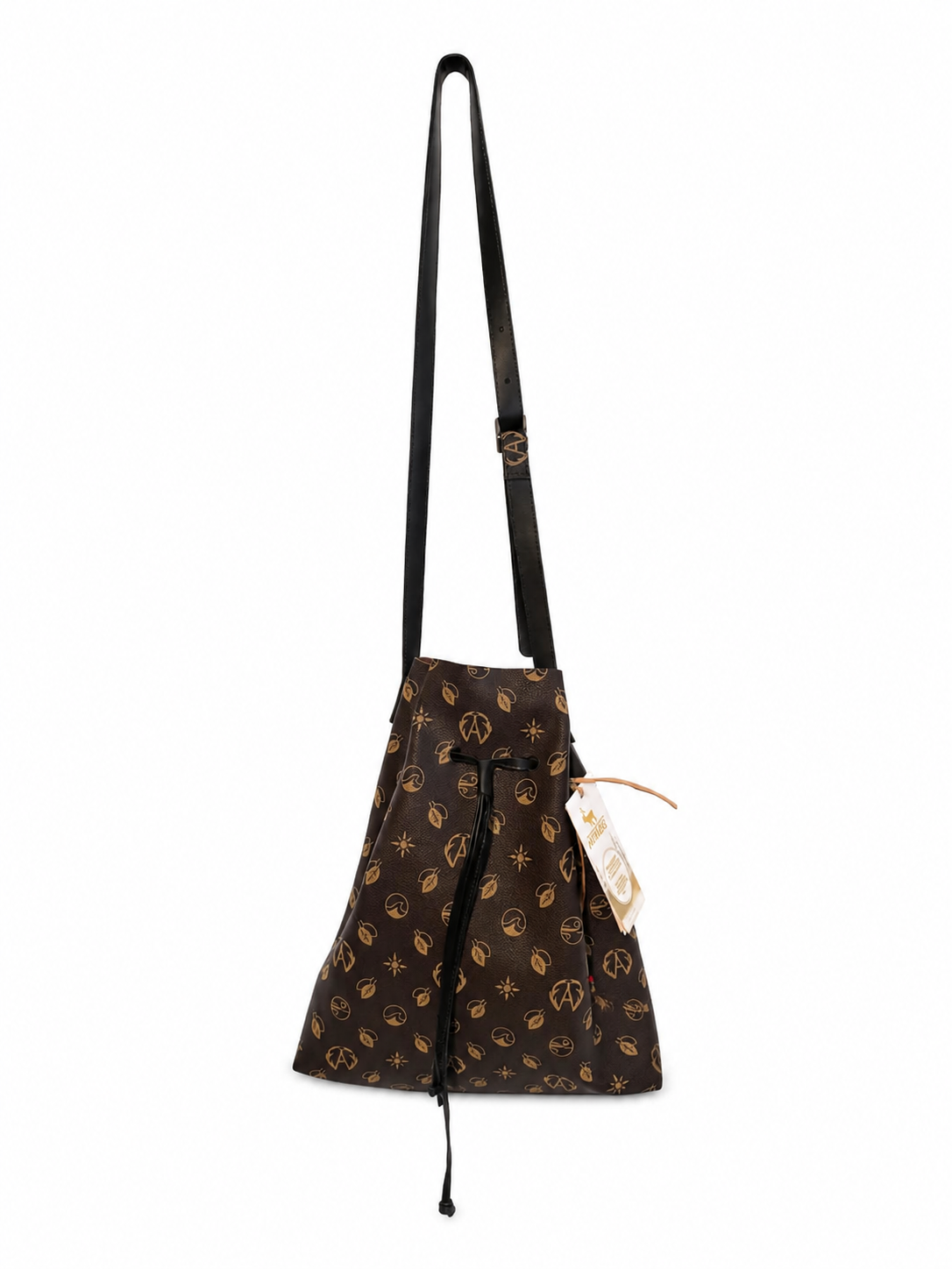 Sac seau Atikoss marron à motifs - image générée par IA
