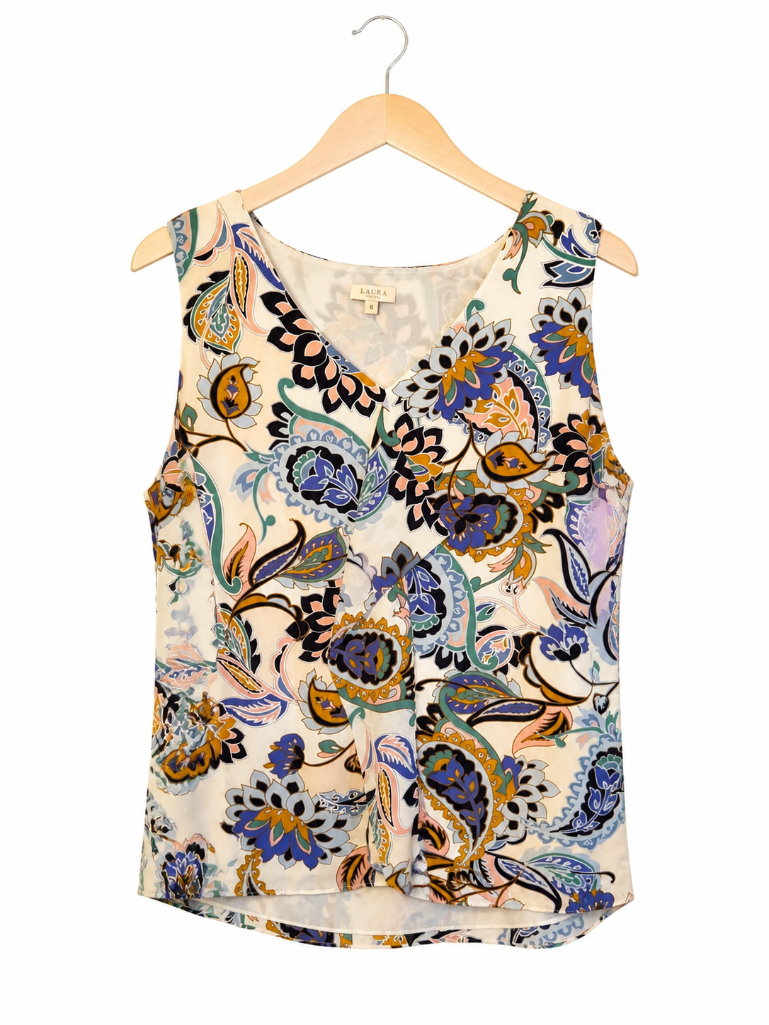 Blouse sans manches Laura imprimé floral - image générée par IA