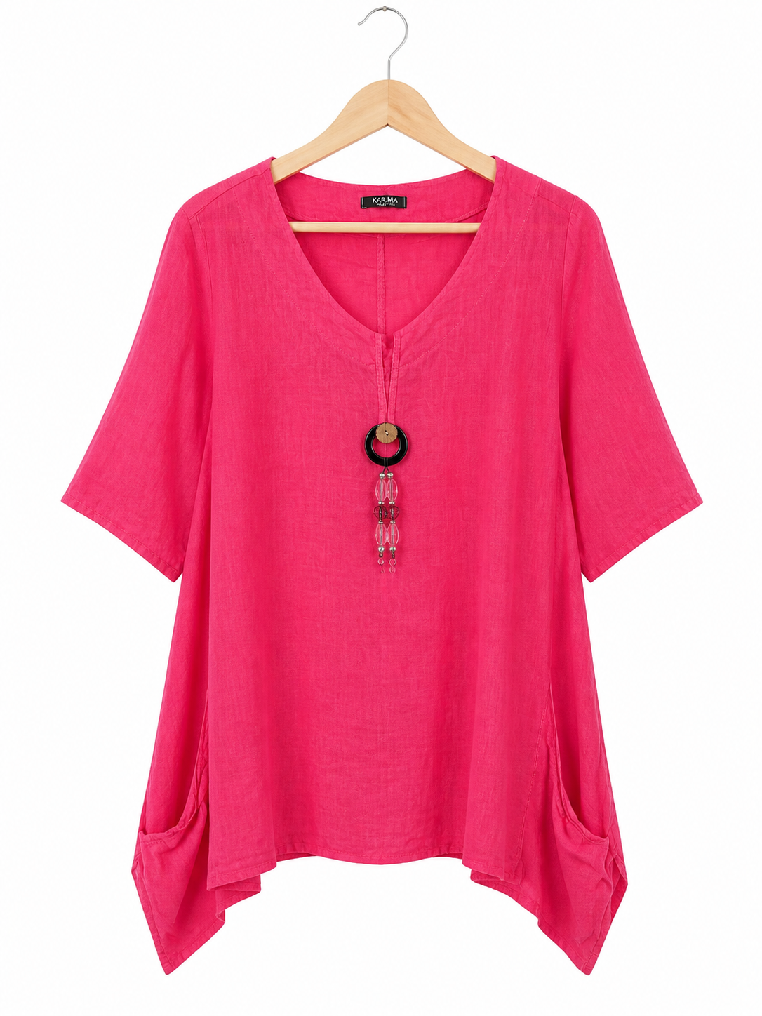 Blouse KA-RMA en lin rose - image générée par IA