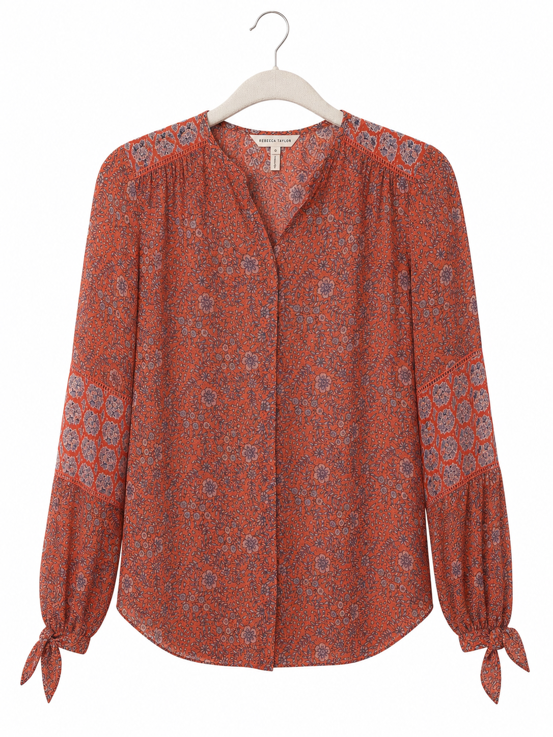 Blouse fleurie Rebecca Taylor rouge