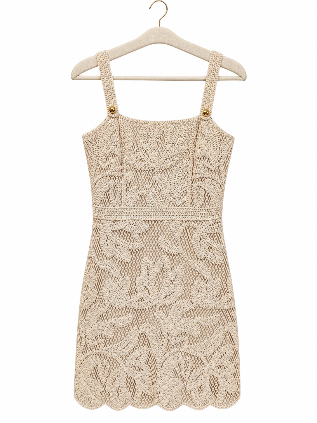 Robe crochet beige Maje