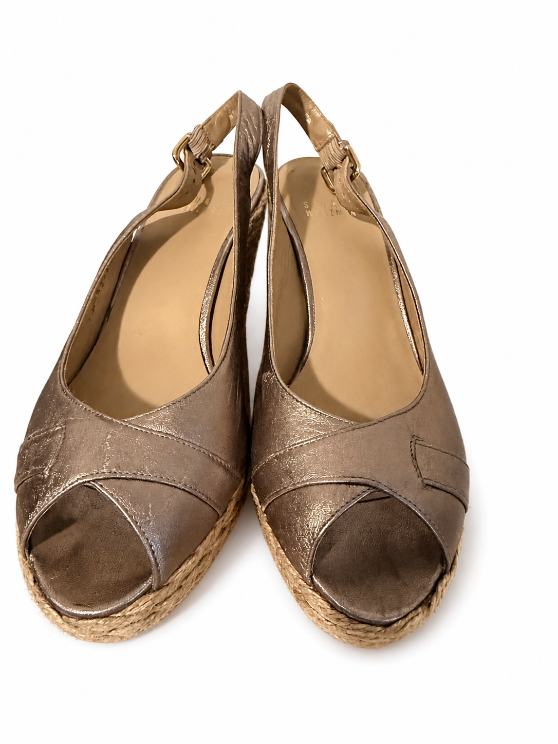 Sandales compensées Stuart Weitzman beige