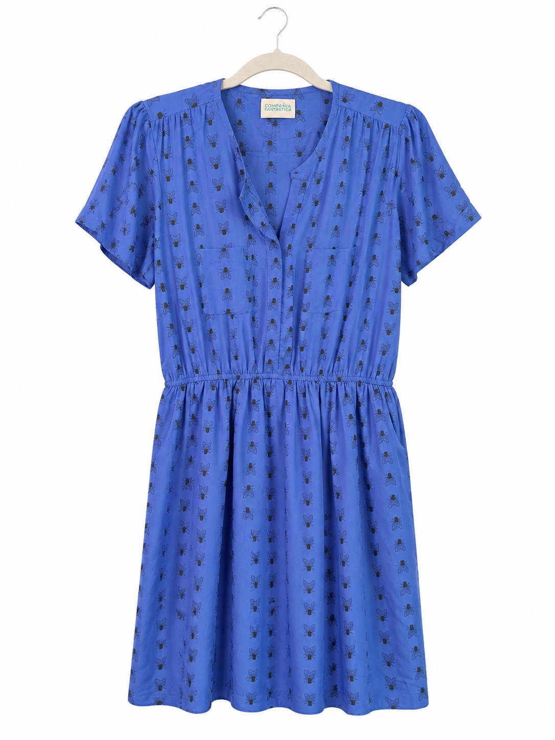 Robe bleue motif Compania Fantastica - image générée par IA