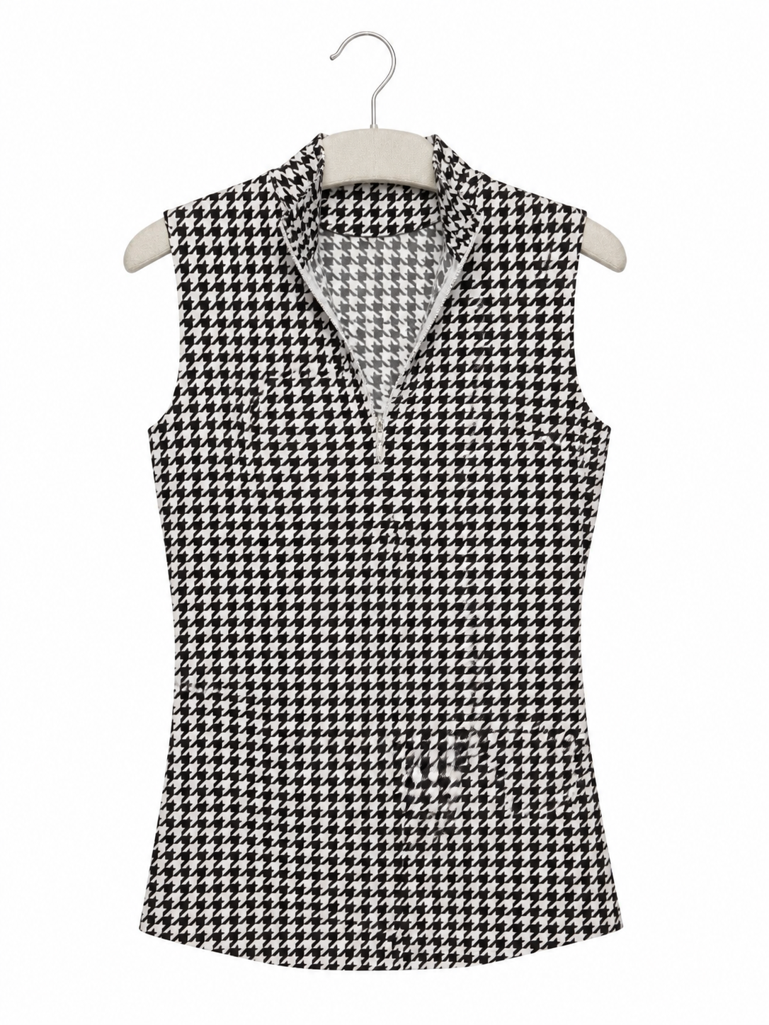 Top sans manches à motifs pied-de-poule Anne Fontaine - image générée par IA